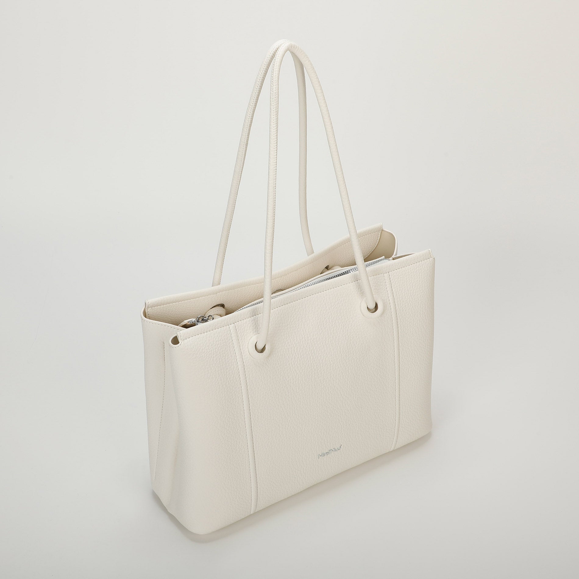 Mimi Mua borsa a spalla in eco pelle con chiusura zip Bianco TU | Giò Fashion