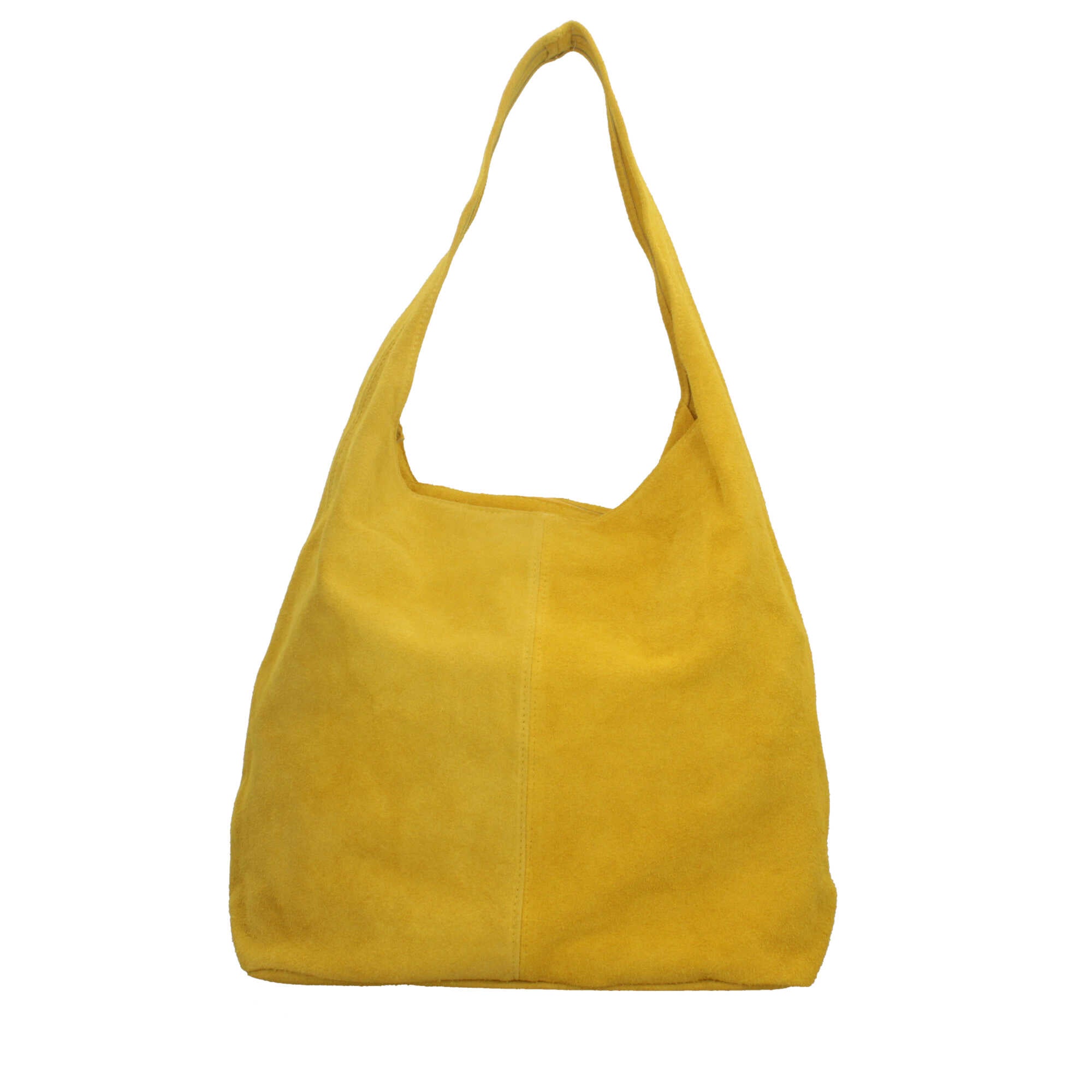 Borsa a spalla in camoscio Made in Italy dal design contemporaneo Giallo Taglia Unica | Giò Fashion