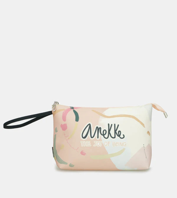 Pochette Anekke con stampa artistica e cinturino da polso