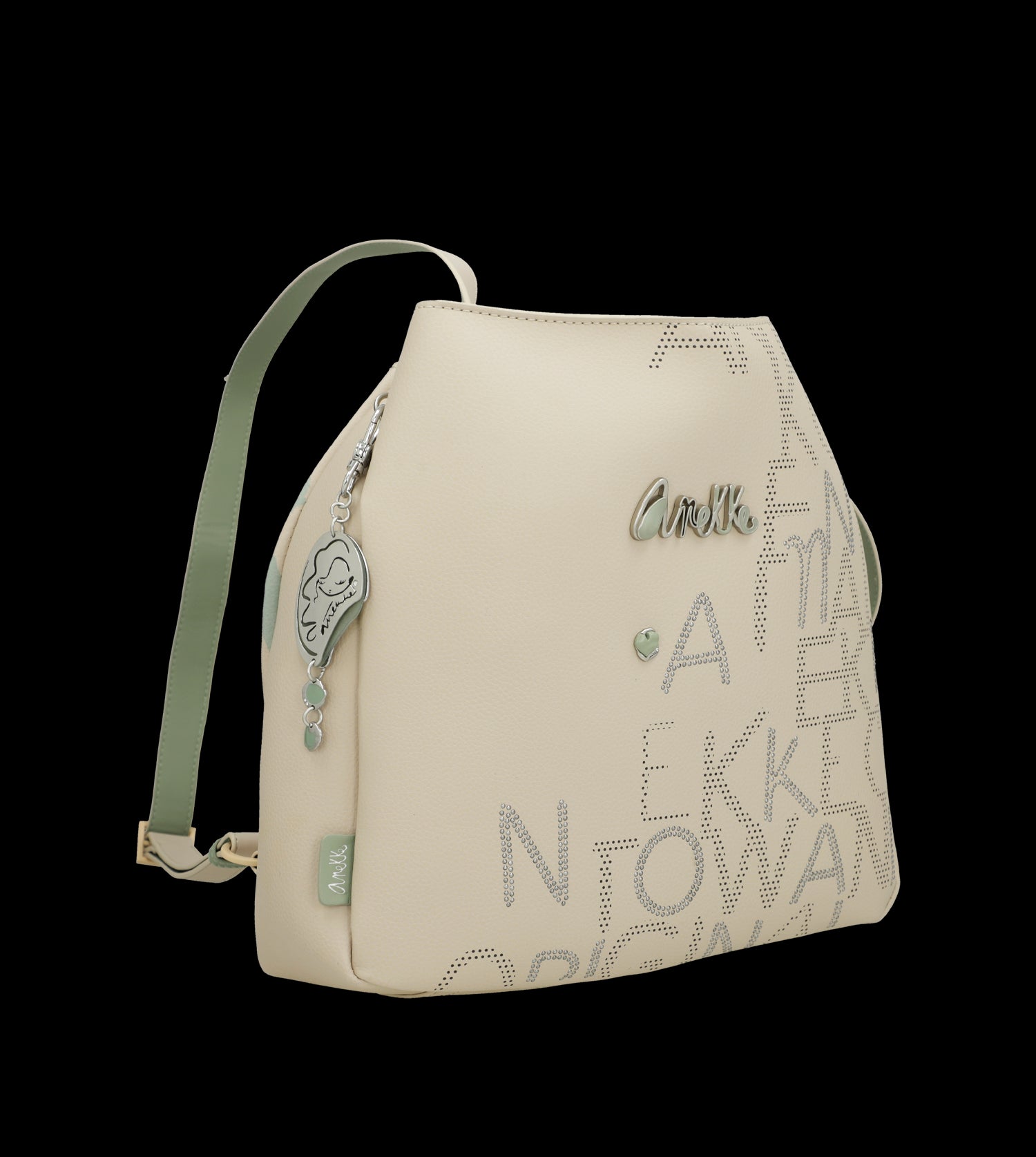 Borsa a spalla Anekke con incisioni artistiche e charm decorativo