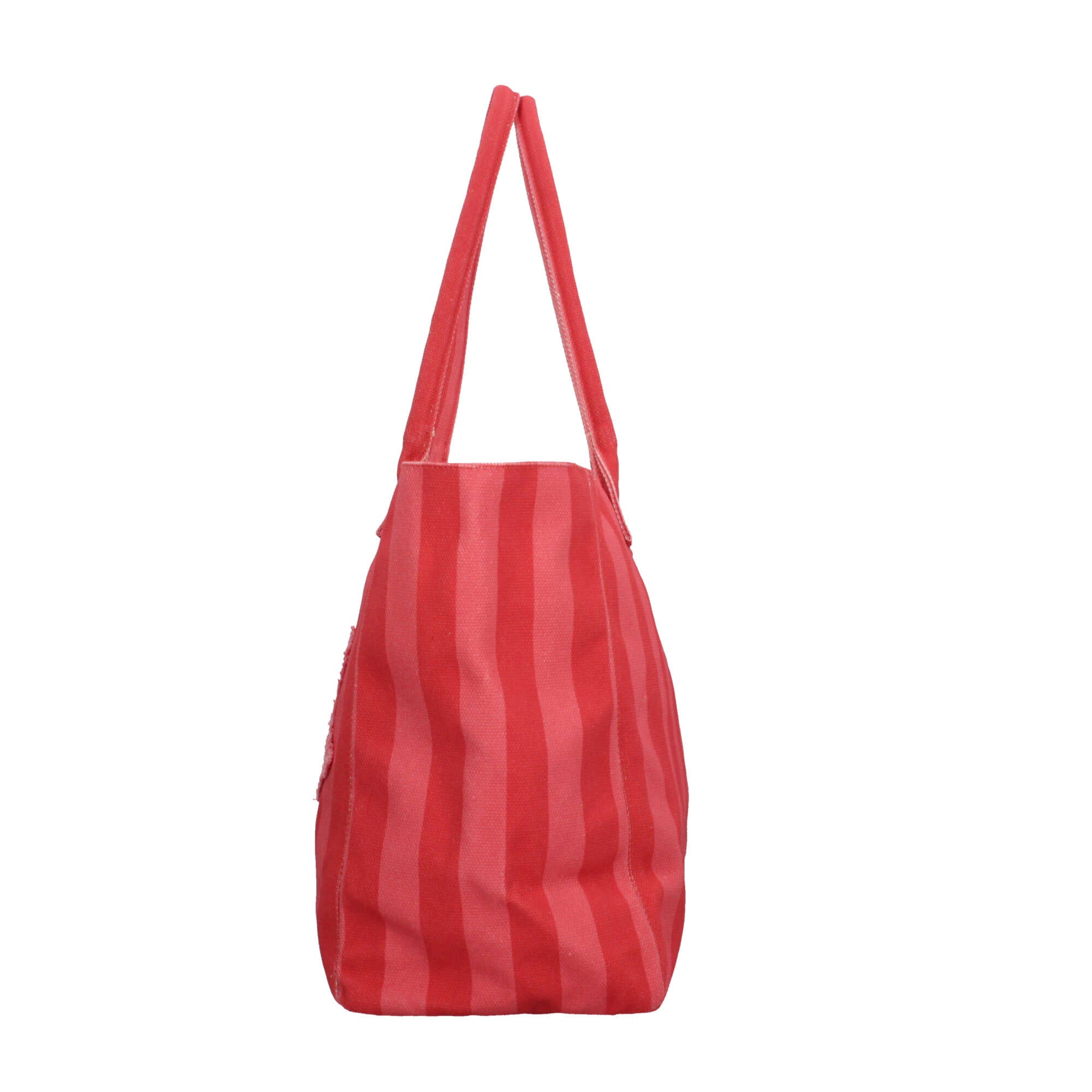 Borsa shopper Liu Jo a righe in tessuto con logo ricamato