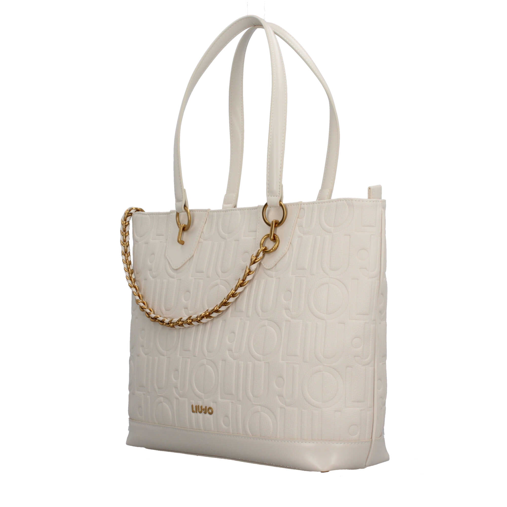 Borsa Shopper Donna Liu Jo con Logo in Rilievo e Catena Decorativa