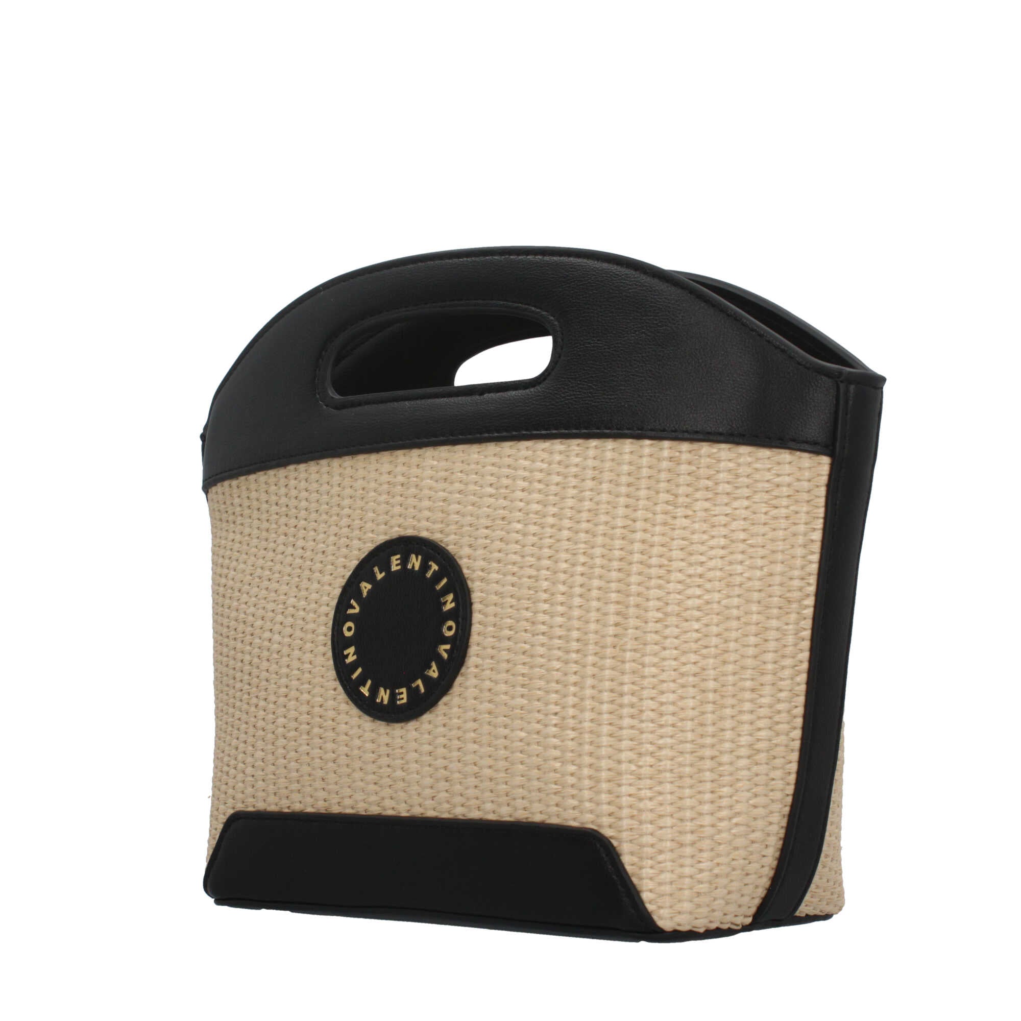 Valentino Borsa a Mano Saylor in Raffia ed Ecopelle Nero TU | Giò Fashion