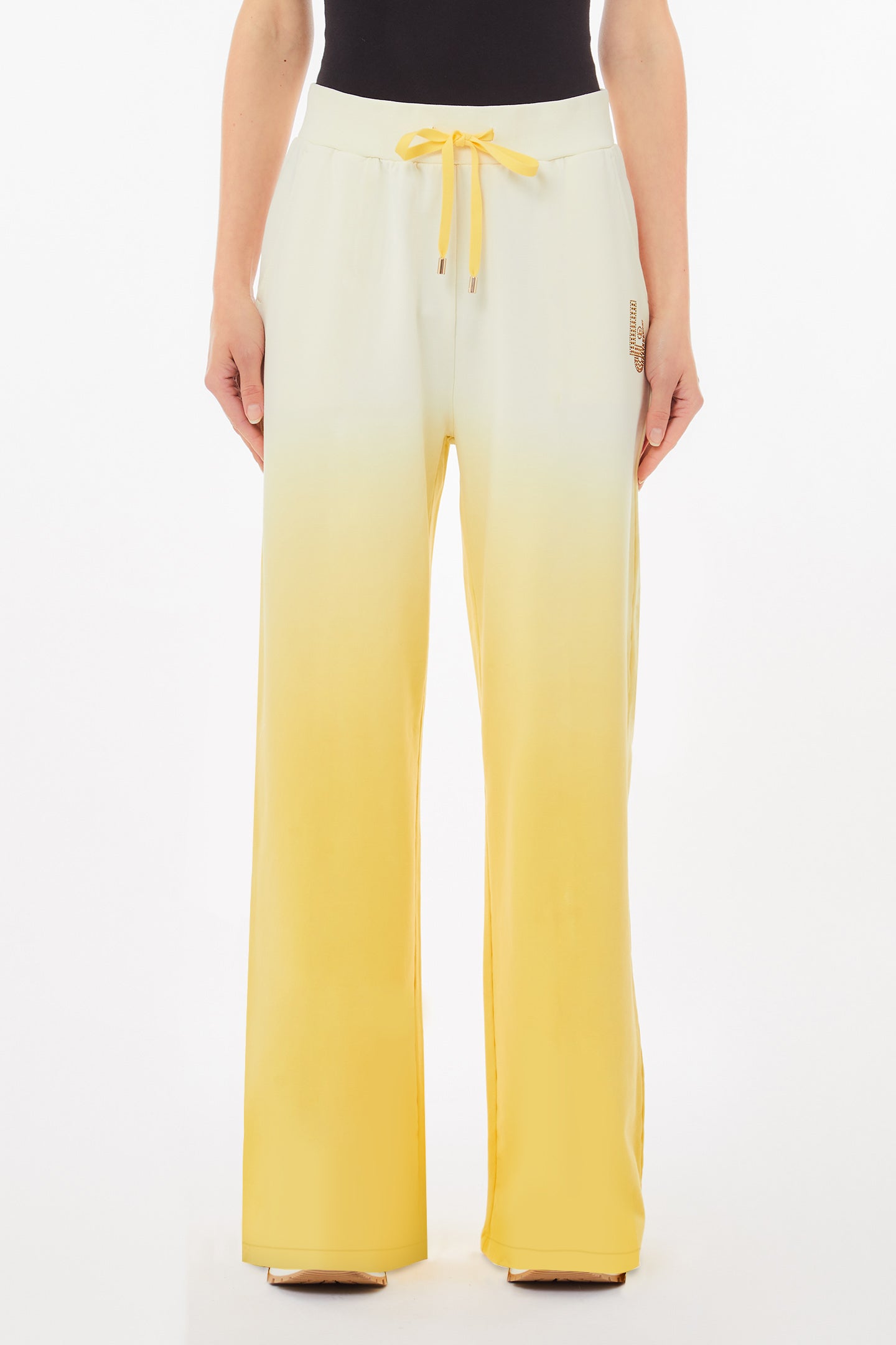 Pantaloni Liu Jo in tessuto fluido con logo applicato
