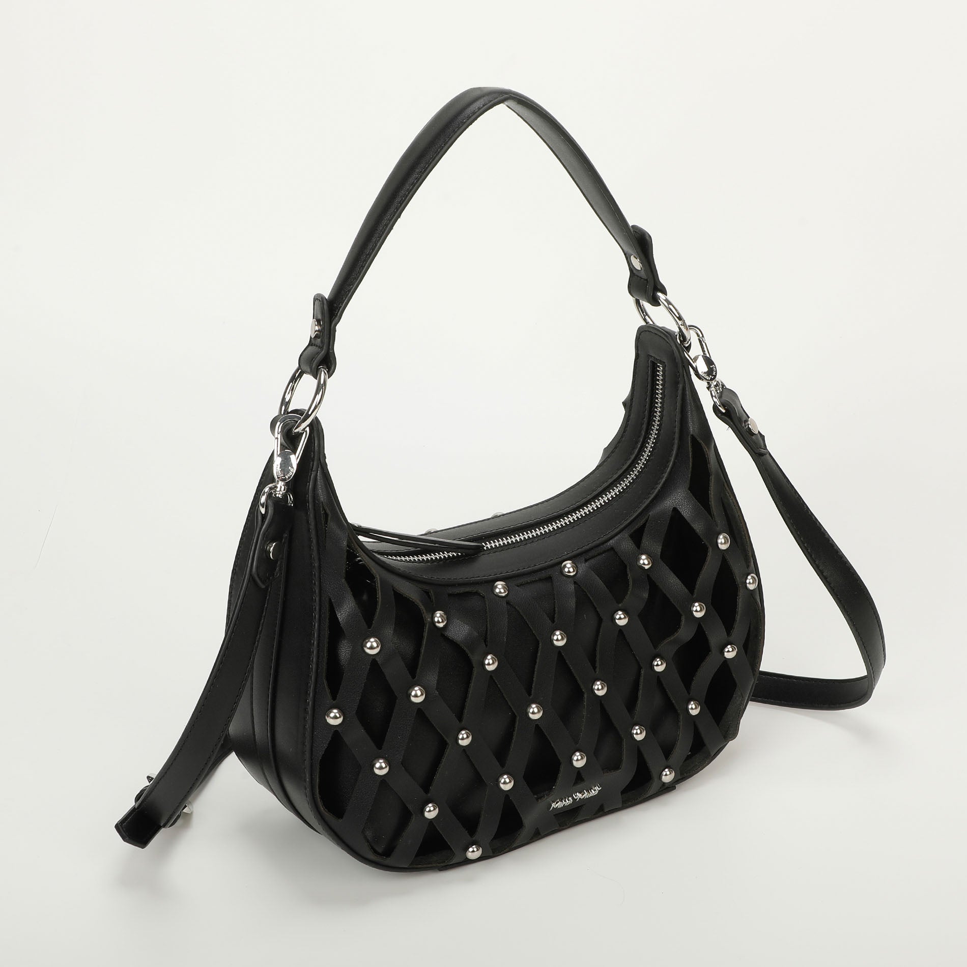 Mimi Mua borsa a spalla effetto rete con borchie