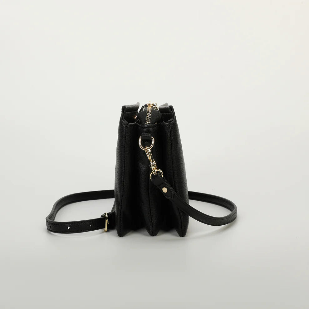Borsa a tracolla Mimo Mua minimal con finitura effetto pelle