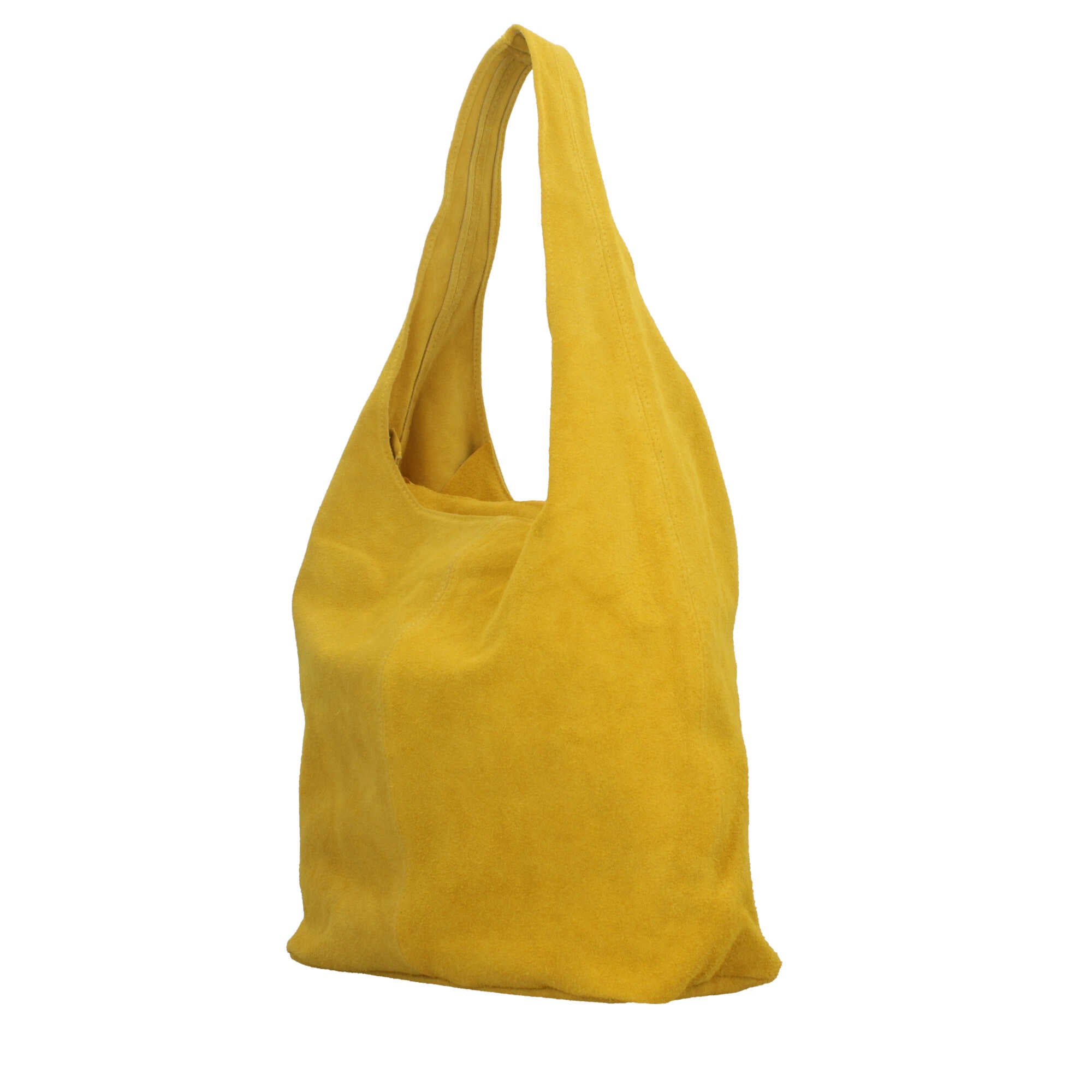 Borsa a spalla in camoscio Made in Italy dal design contemporaneo Giallo Taglia Unica | Giò Fashion