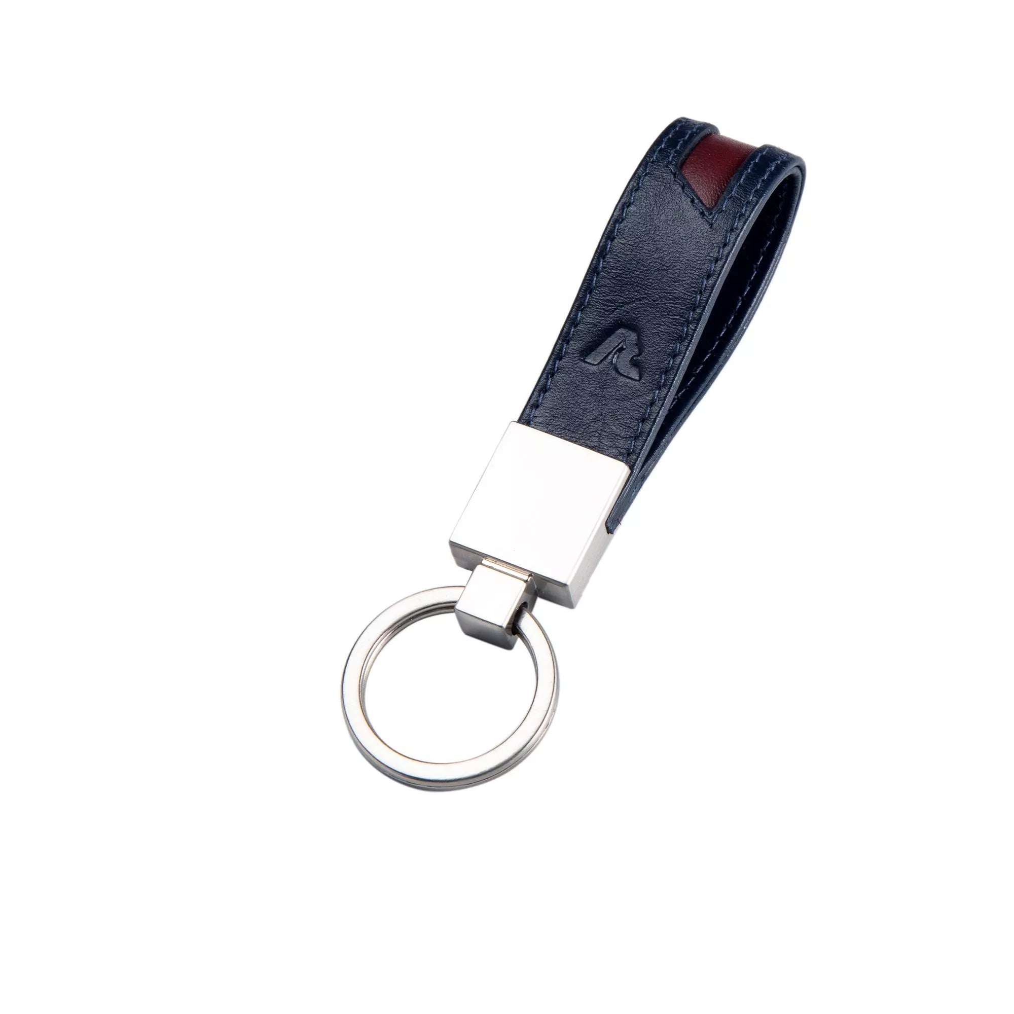 Roncato portachiavi uomo in pelle con anello in metallo