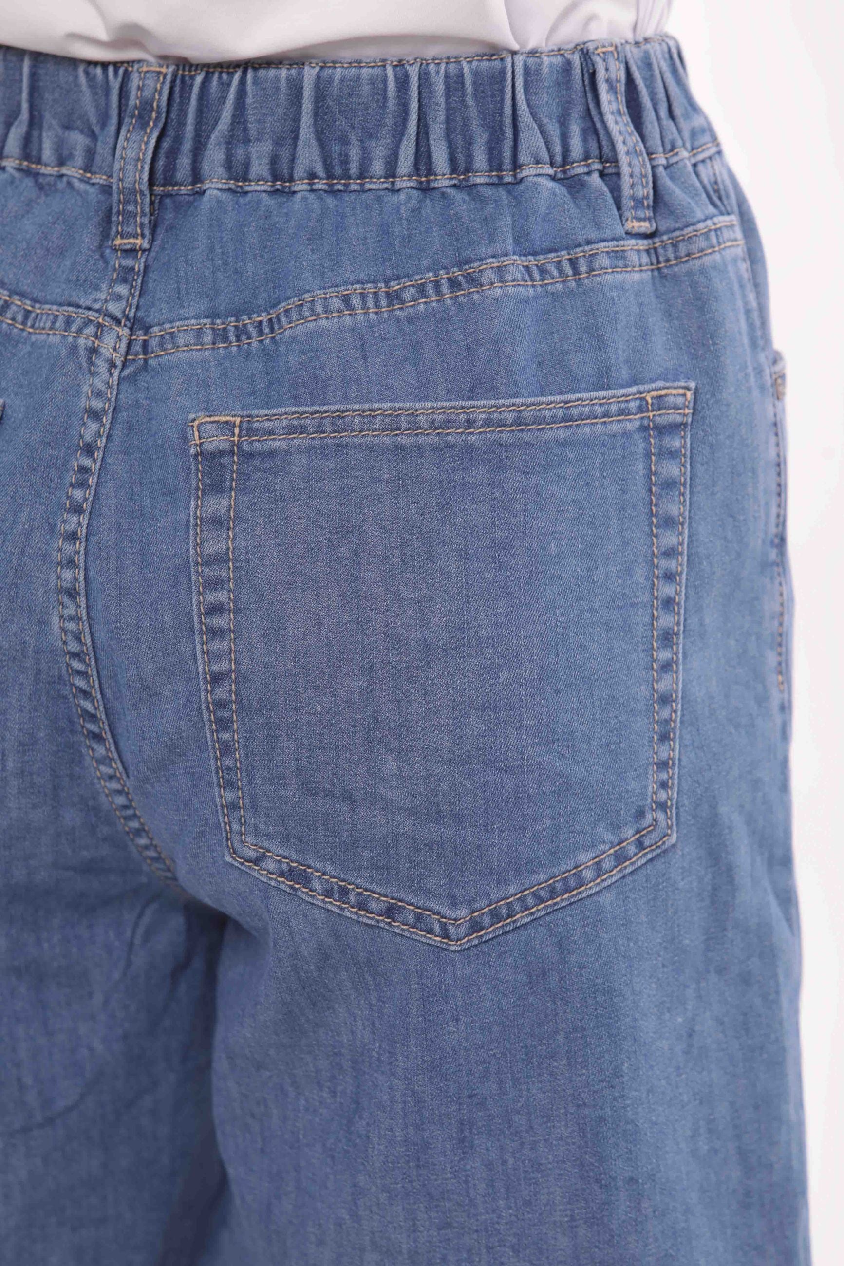 Mimi Mua Pantaloncini in Denim Chambray