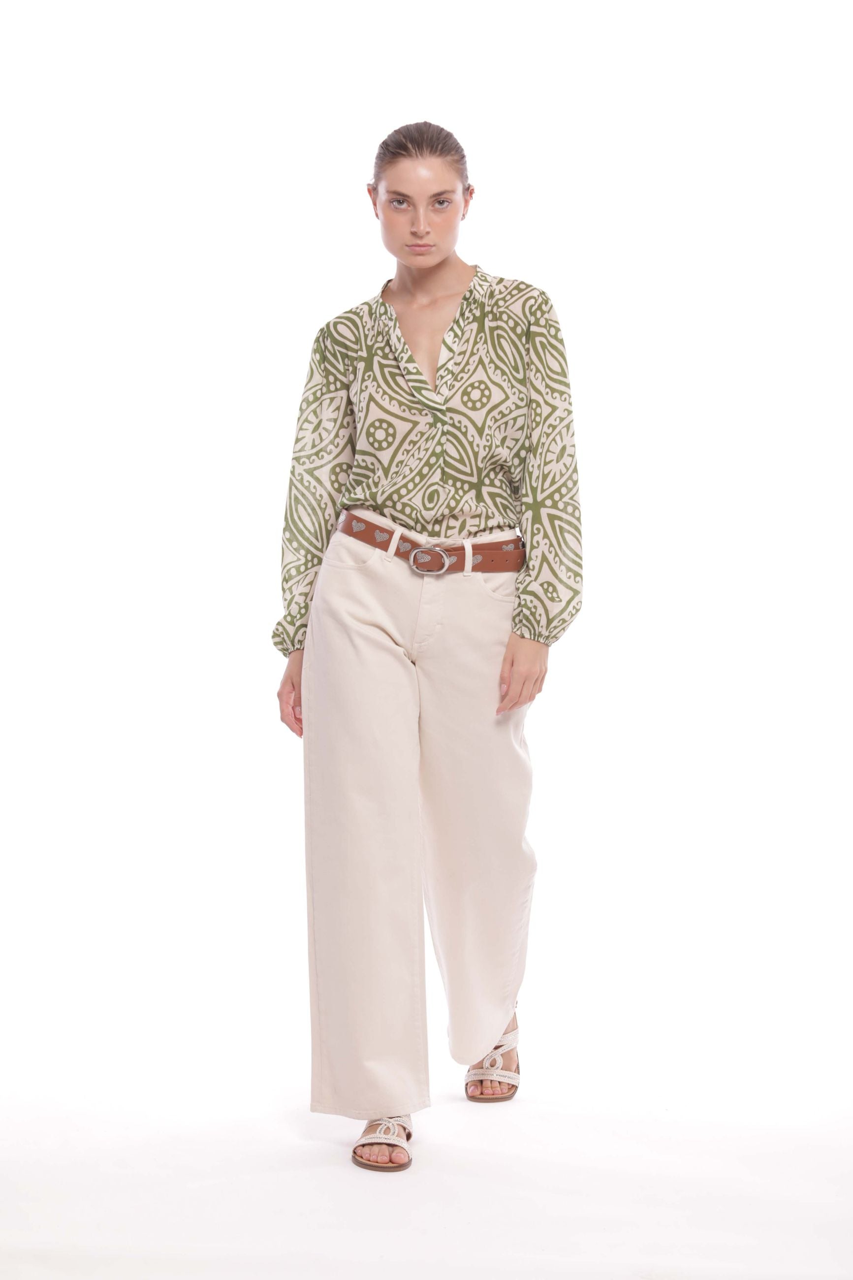 Mimi Mua pantalone a gamba larga a vita alta