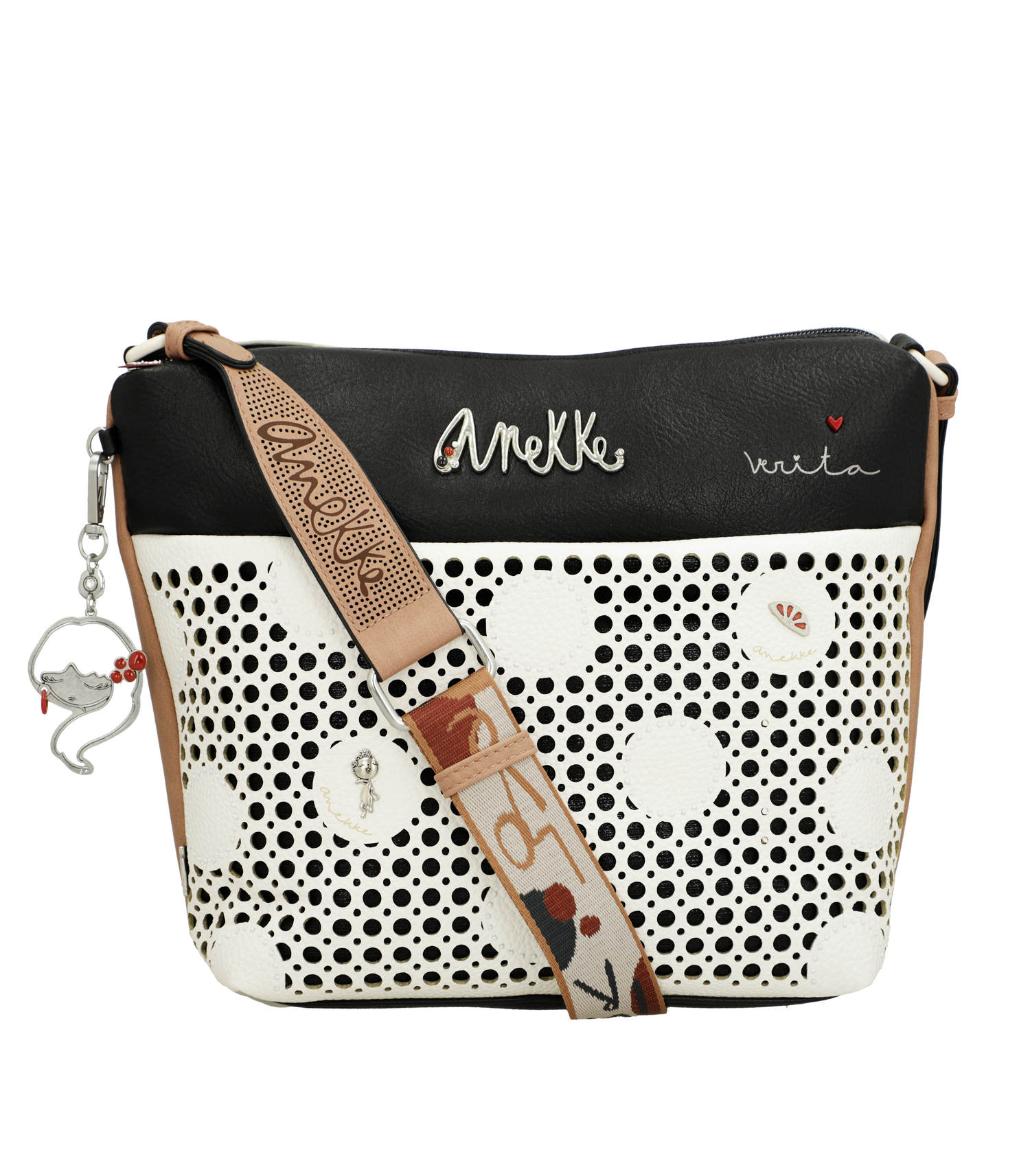 Borsa a tracolla Anekke con dettagli traforati e design elegante Bianco TU | Giò Fashion