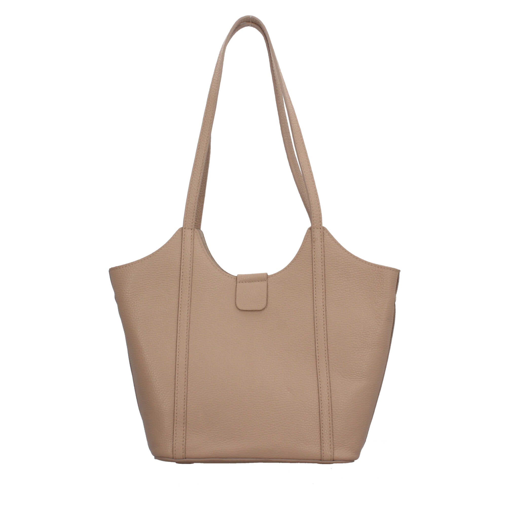 Borsa Made in Italy a spalla in vera pelle con linea affusolata