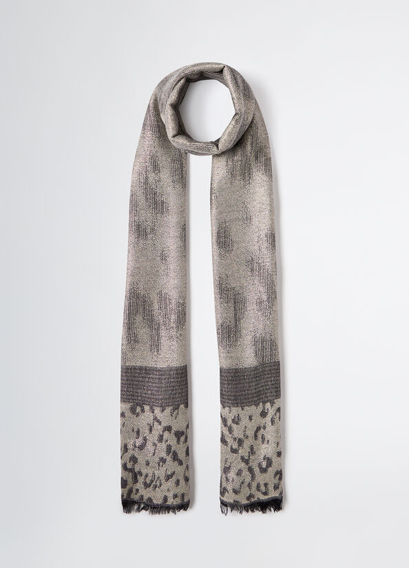 Sciarpa Liu Jo elegante con stampa animalier Marrone TU | Giò Fashion