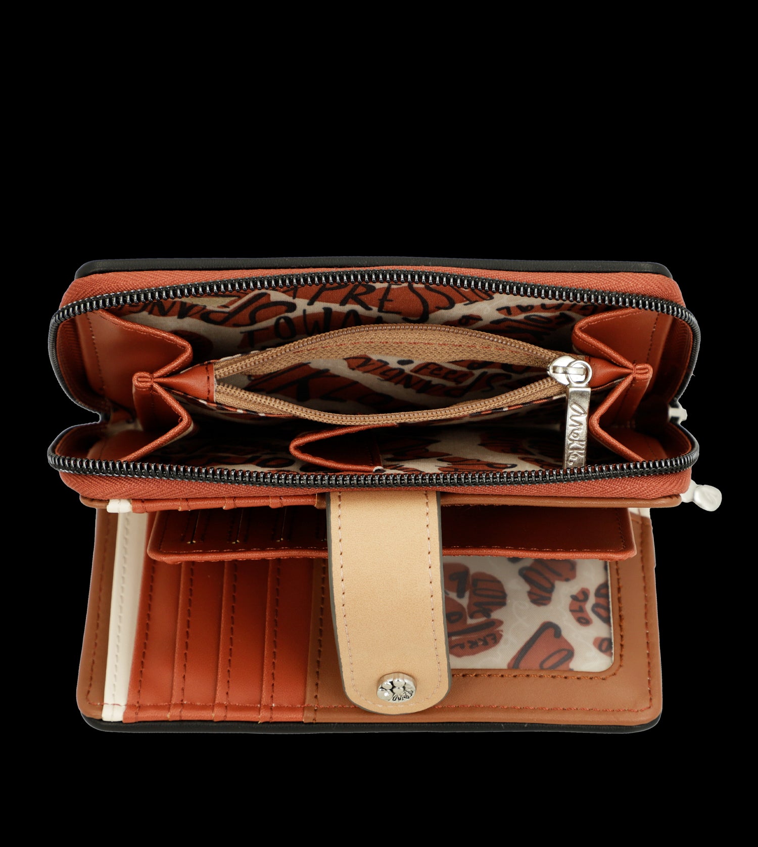 Portafoglio Anekke con zip e design originale