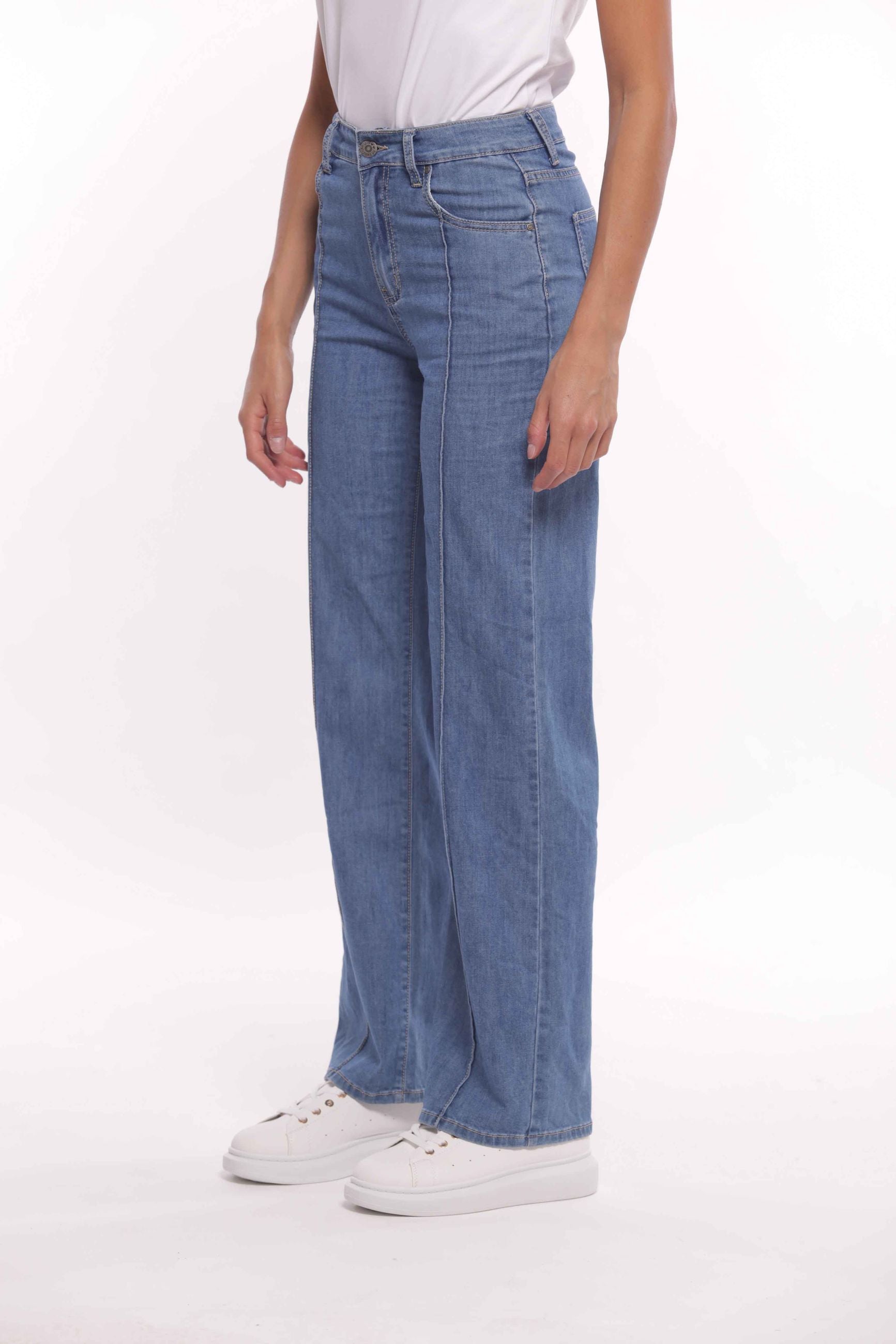 Mimi Mua Pantalone Palazzo in Chambray