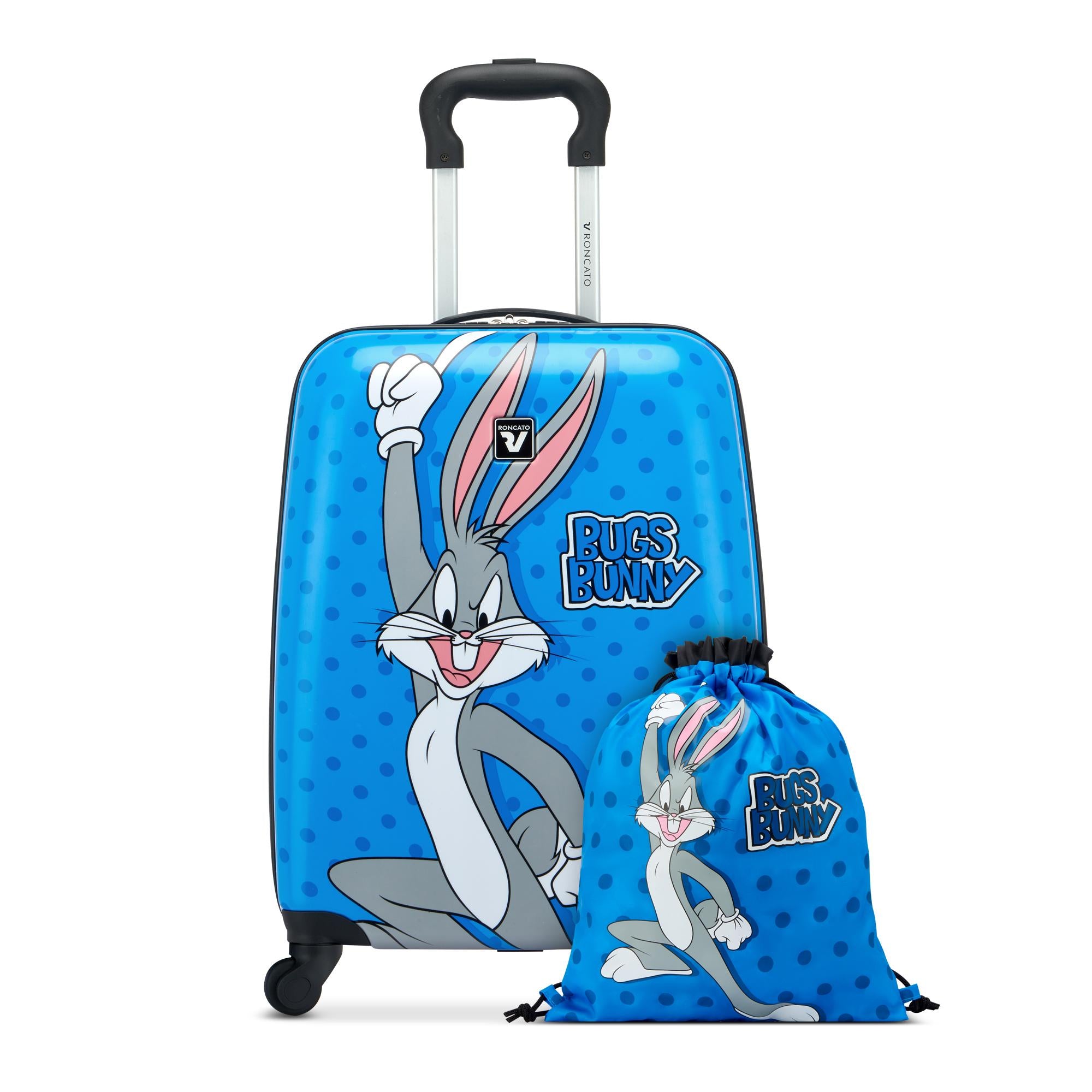 Trolley da cabina Roncato Looney Tunes con grafica e sacca coordinata