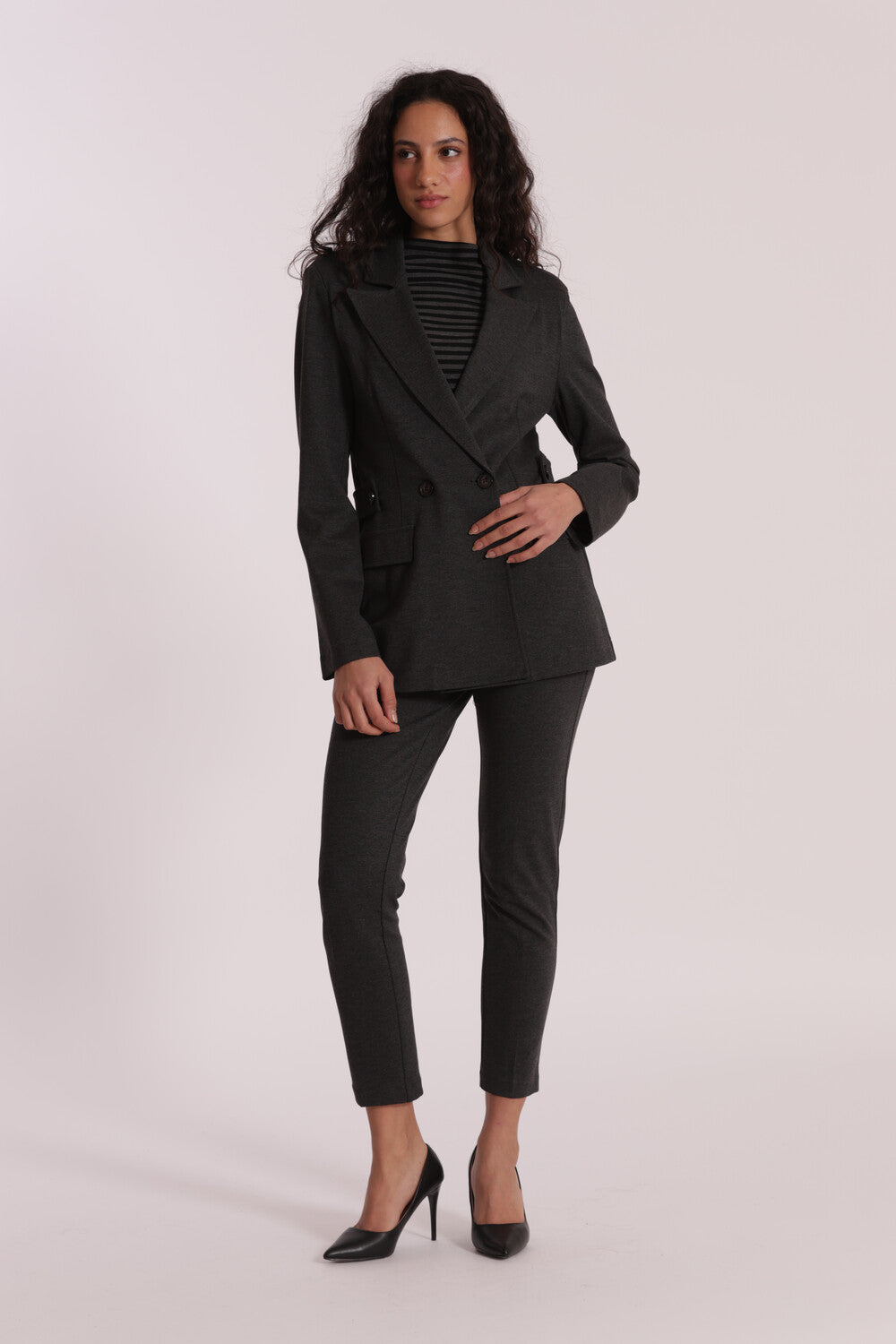 Giacca doppiopetto Mimi Mua donna elegante Grigio XXL | Giò Fashion