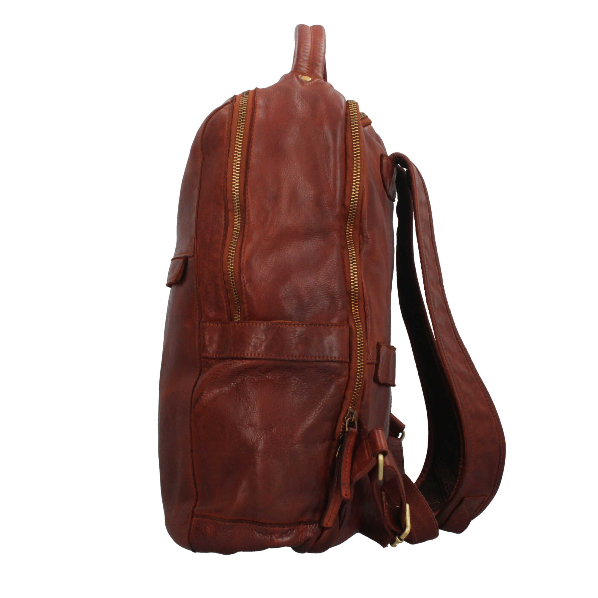 Borsa Made in Italy in vera pelle con manici rinforzati e zip