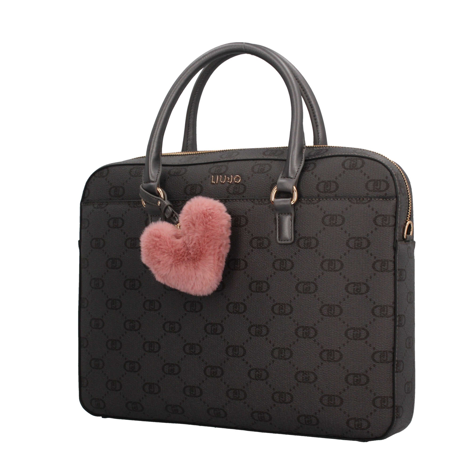 Borsa Liu Jo con Stampa Monogram e Charm Cuore Nero TU | Giò Fashion