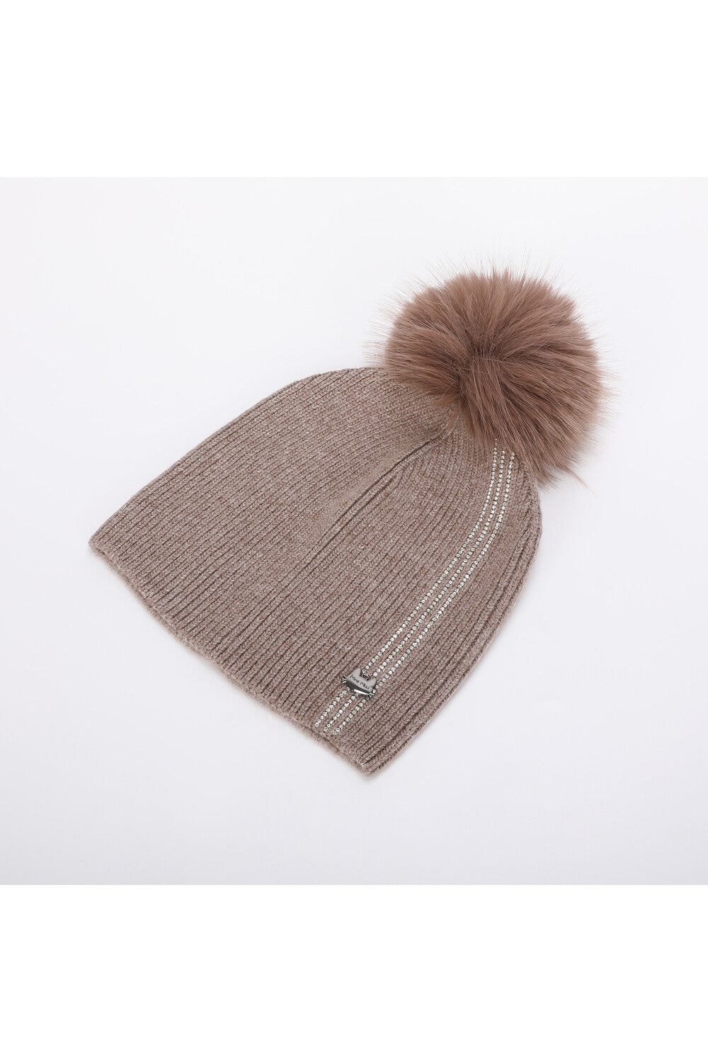 Cappello donna Mimi Mua con pon pon e dettagli luminosi BEIGE TU | Giò Fashion