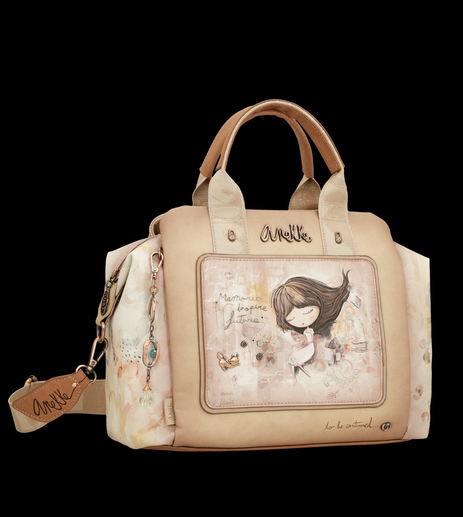 Borsa Anekke raffinata e capiente con illustrazione esclusiva