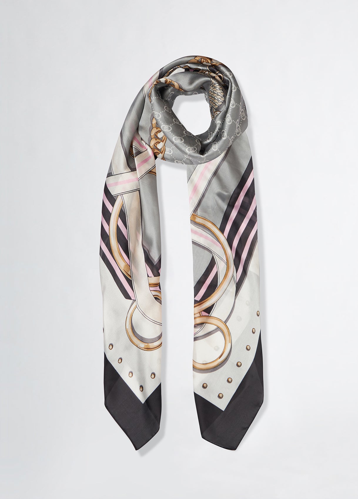 Foulard Donna Liu Jo con Stampa Elegante e Finiture Raffinate Nero TU | Giò Fashion