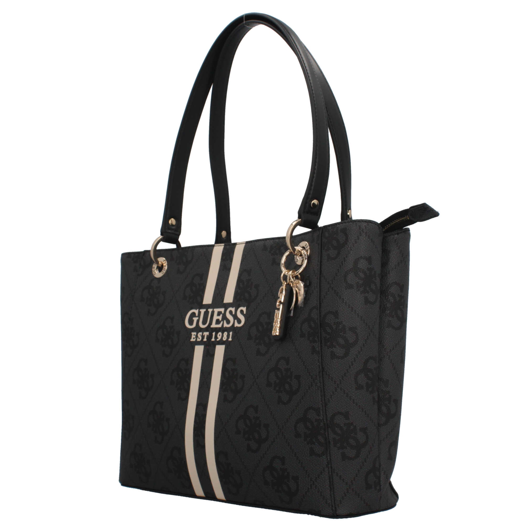 Borsa a spalla guess con design strutturato NERO LOGO TU | Giò Fashion