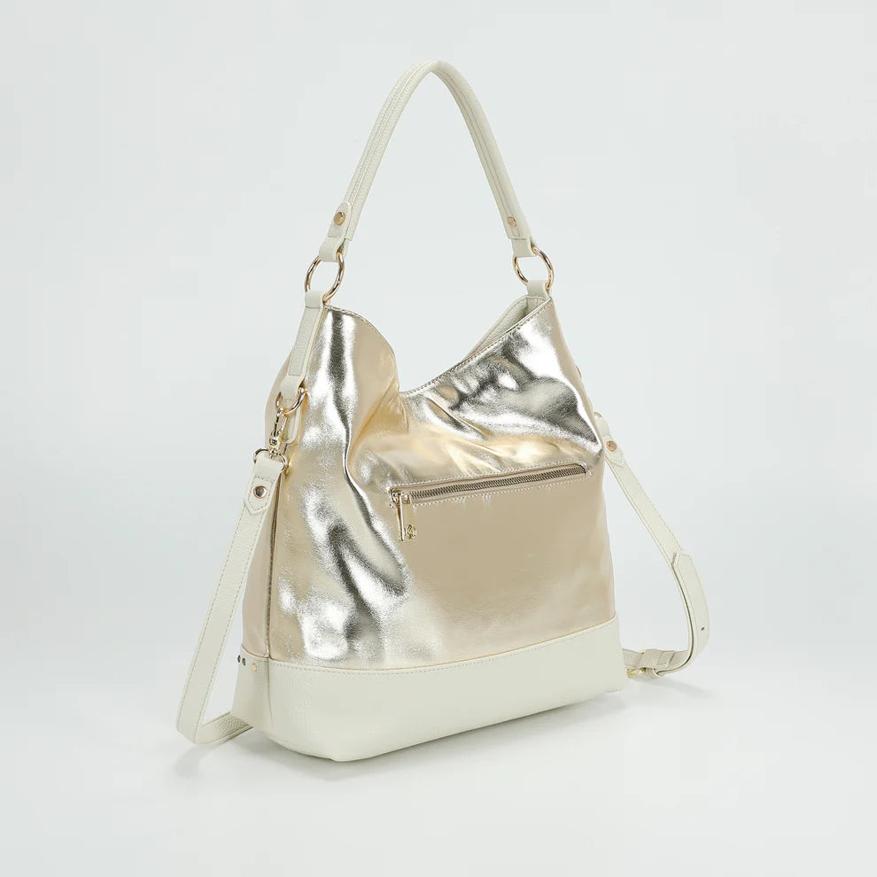 Borsa MIMI MUA a spalla con dettagli luminosi e borchie