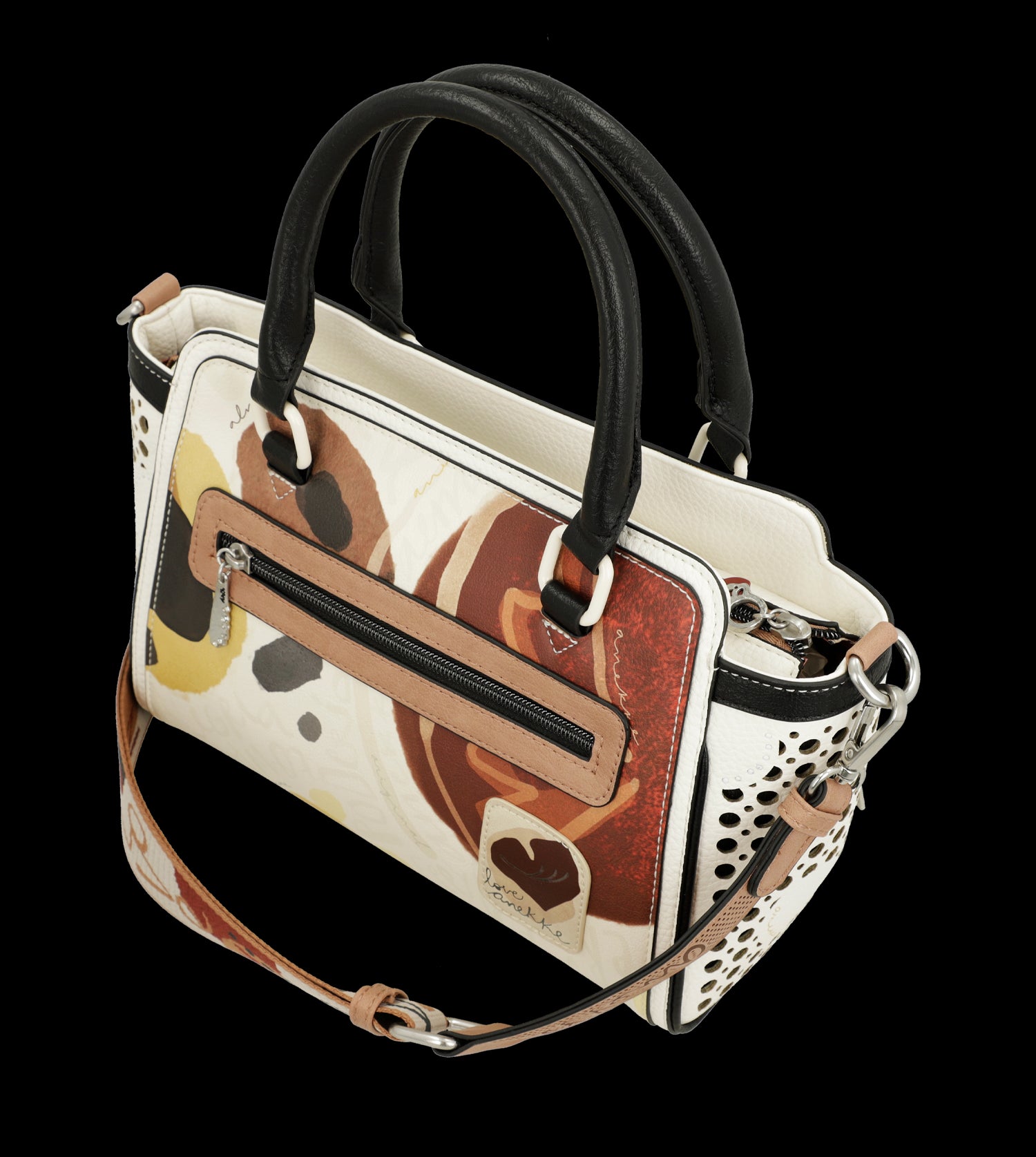 Borsa a mano Anekke con dettagli traforati e design artistico