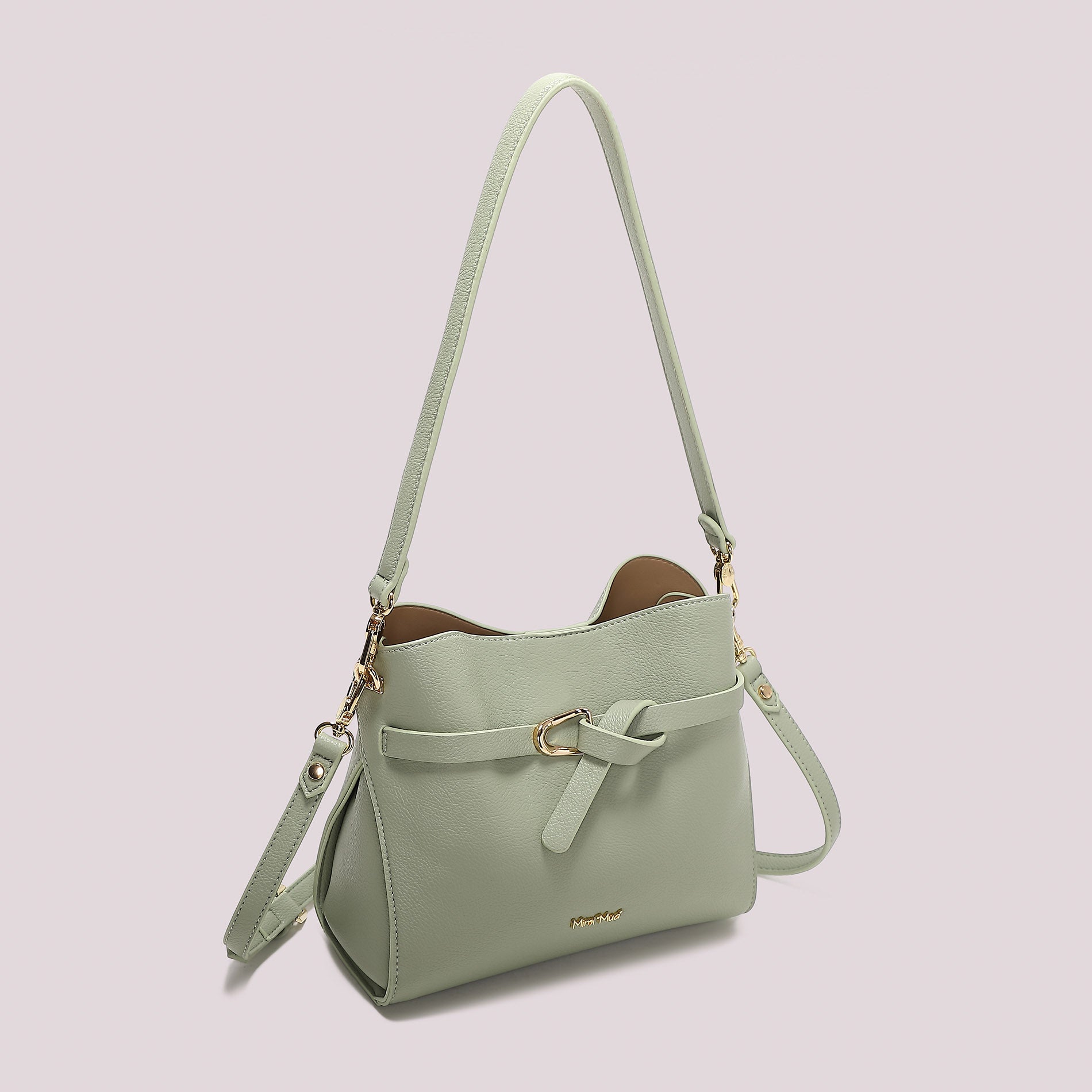 Mimi Mua borsa a spalla elegante con dettaglio cinturino e tracolla VERDE TU | Giò Fashion