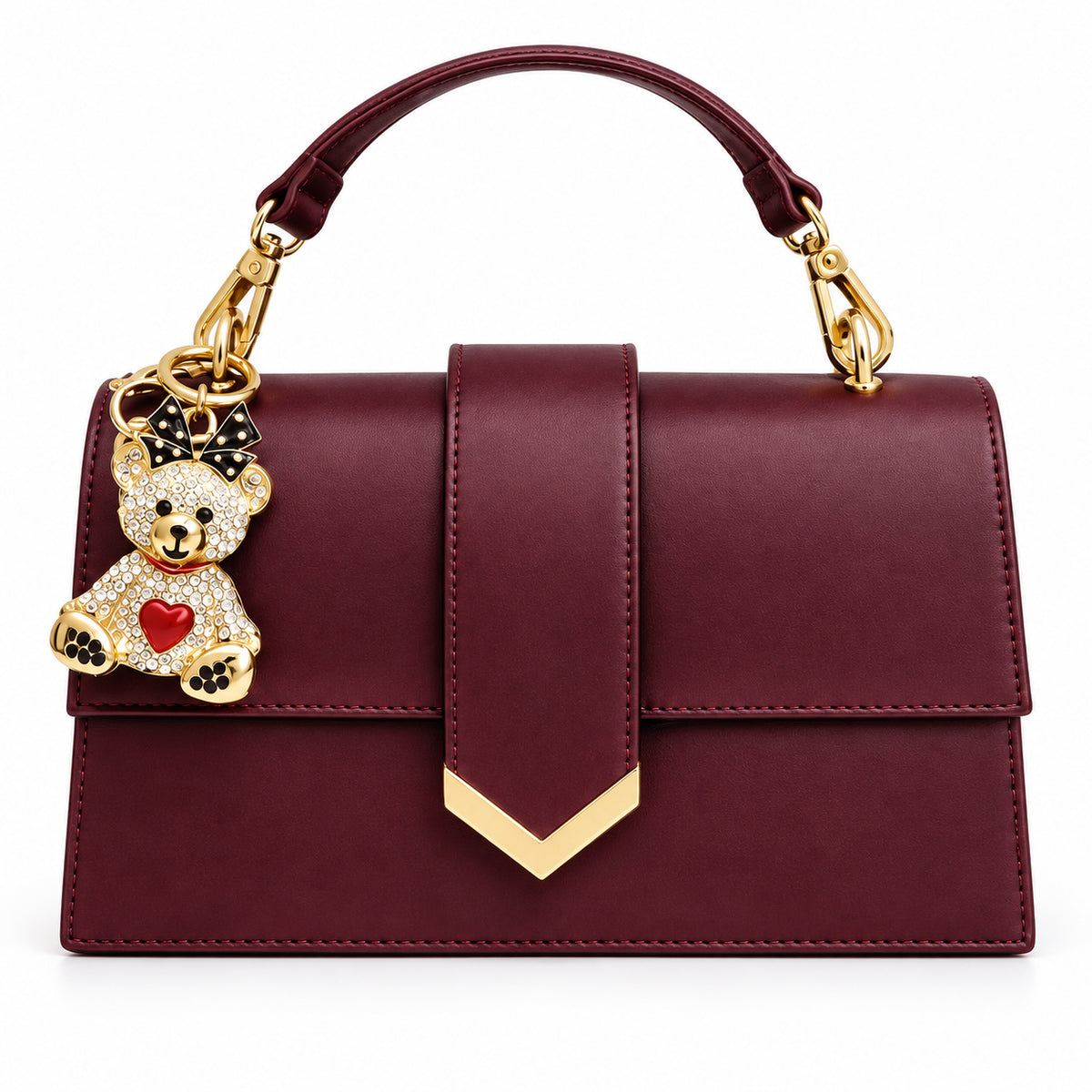 PashBag Borsa a Mano con Patta e Charm Gioiello