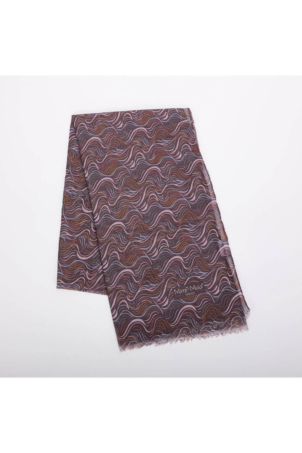 Sciarpa Mimi Mua con fantasia onde eleganti BORDEAUX TU | Giò Fashion