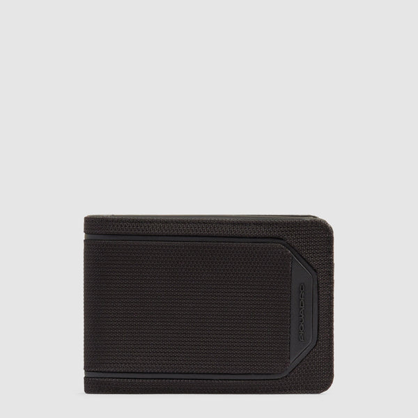 Portafoglio Piquadro uomo compatto in tessuto con chiusura zip e design moderno NERO TU | Giò Fashion