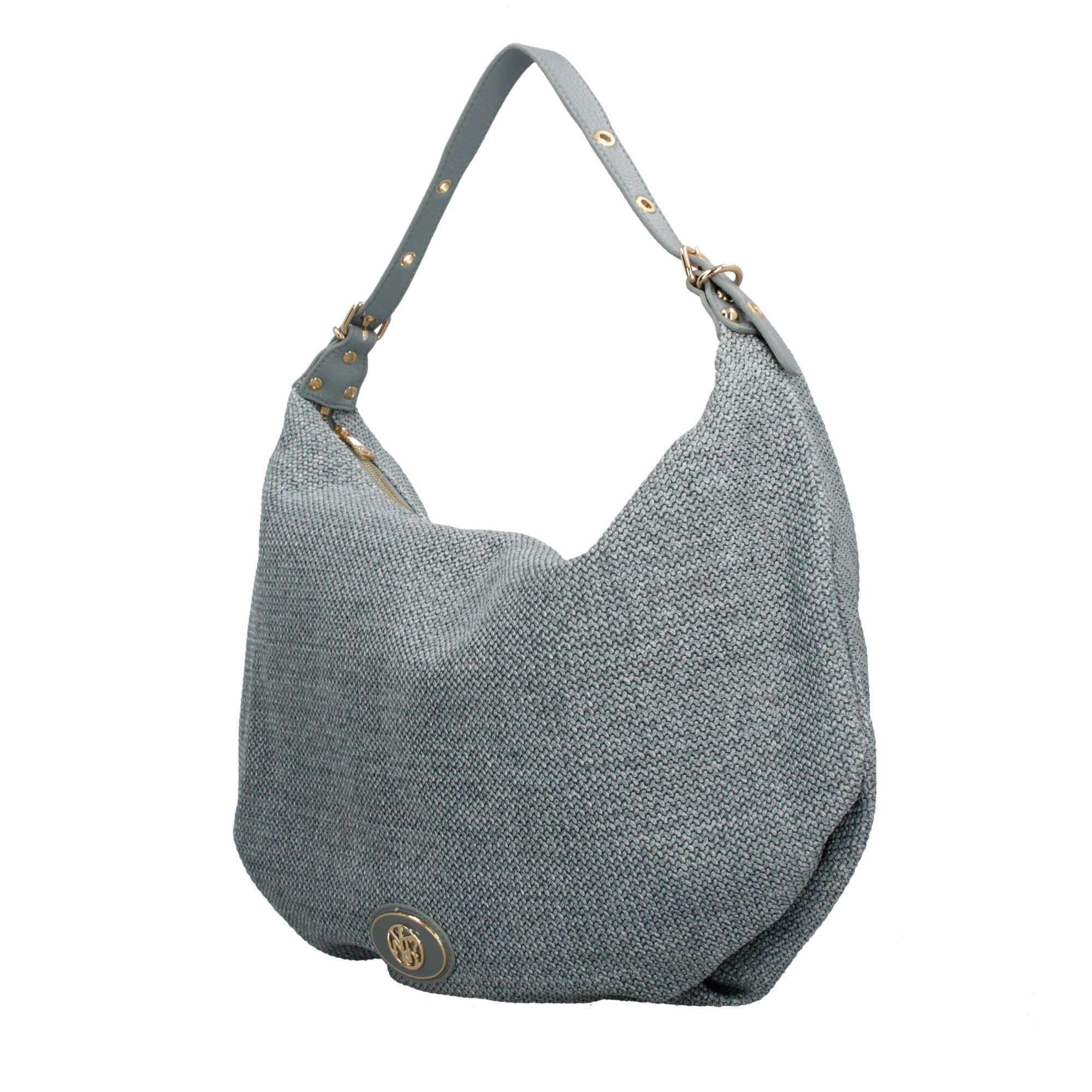 Borsa donna YNot in rafia con manico a spalla e zip