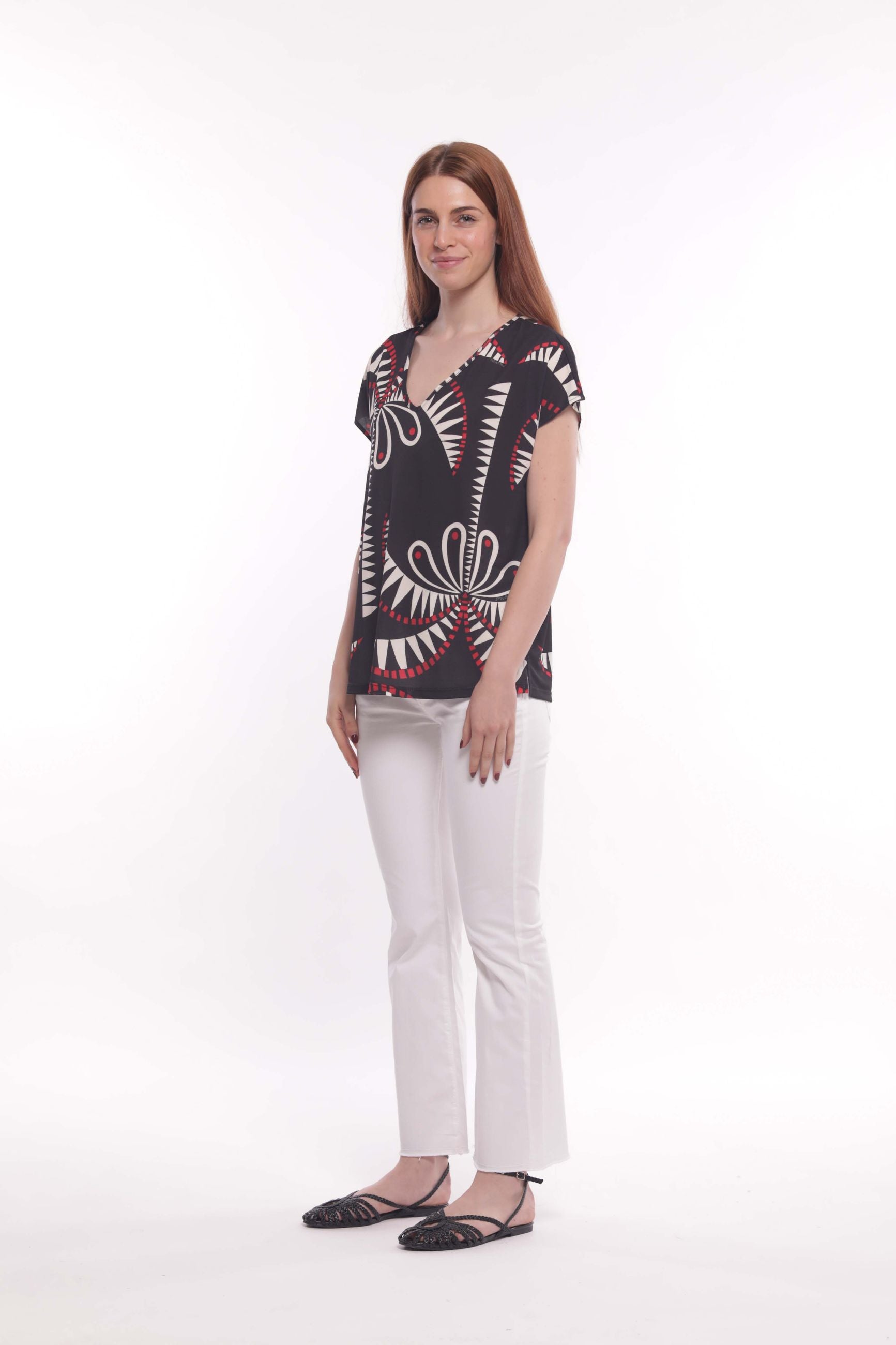 Mimi Mua pantalone cropped flare in gabardina