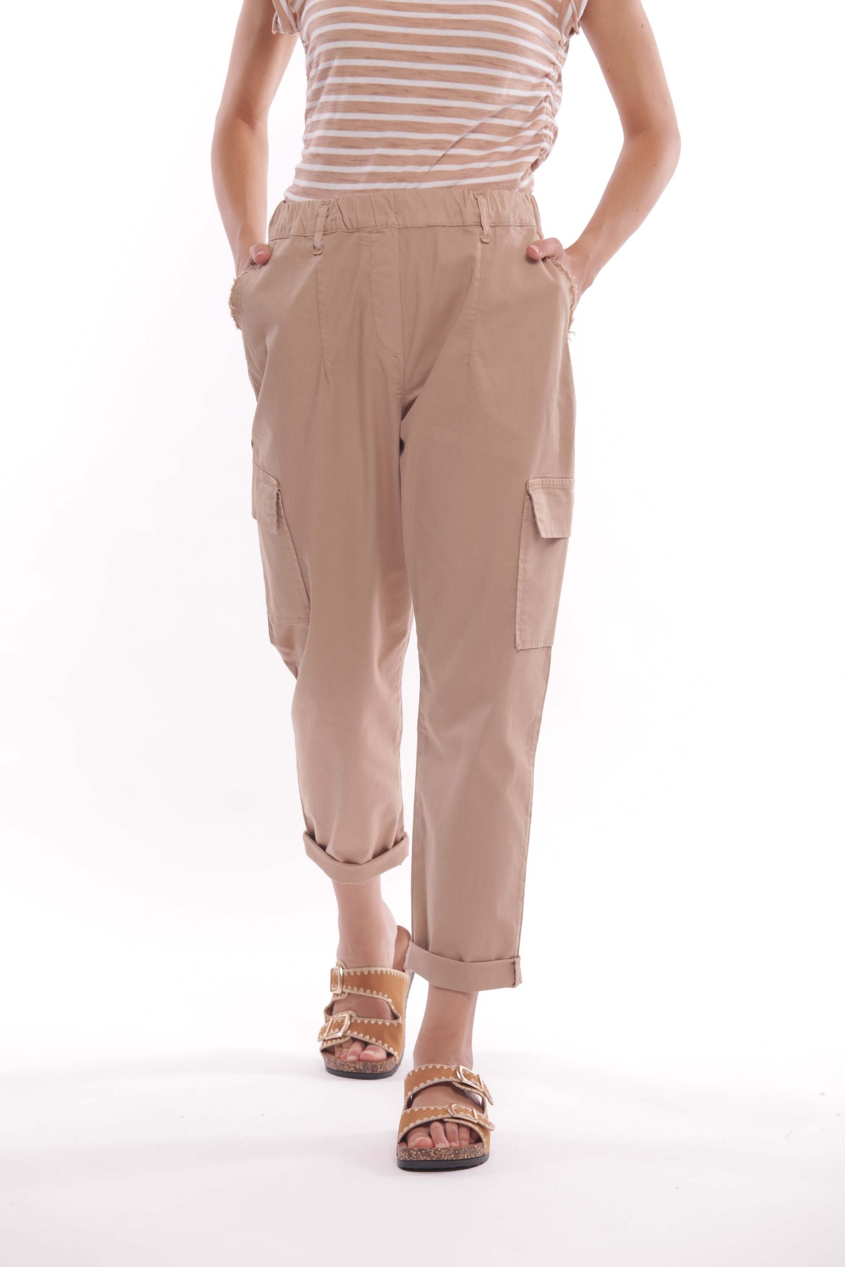 Minimua Pantalone Cargo in Gabardina di Cotone