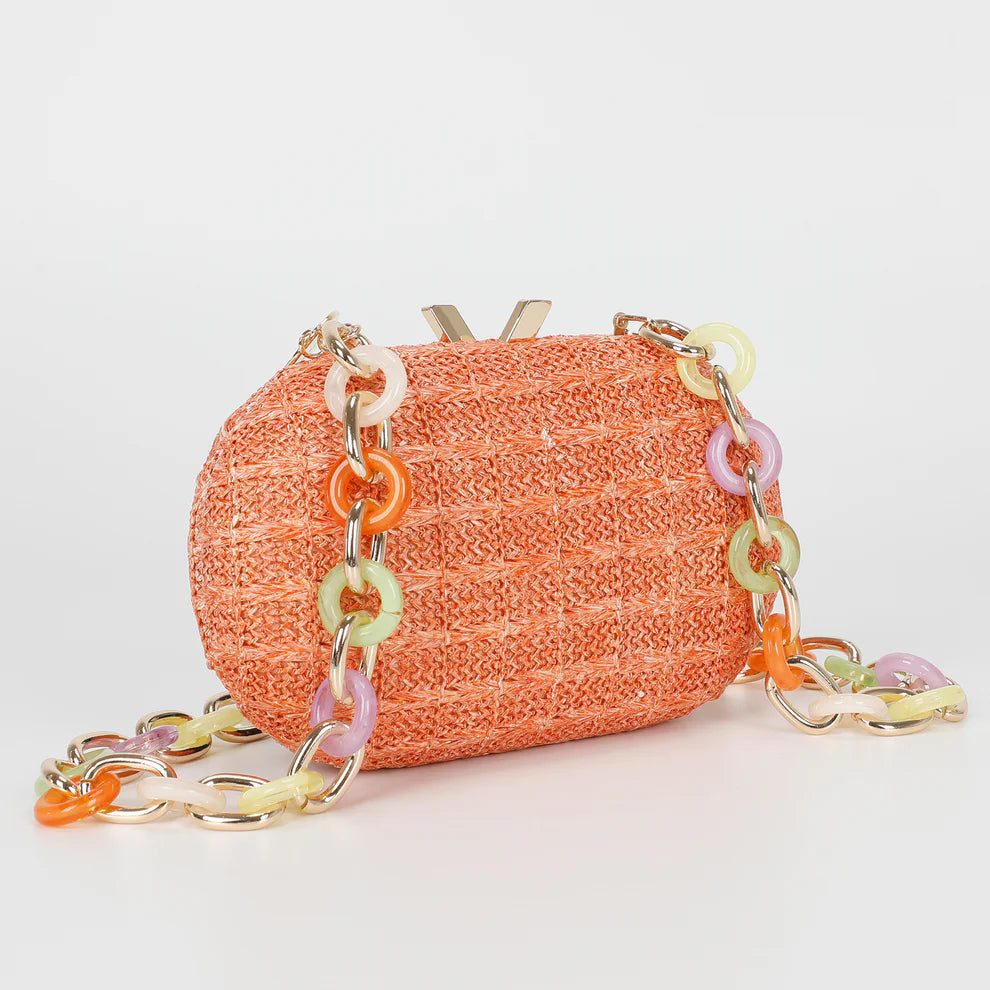 Borsa tracolla rigida donna Mimi Mua con catena colorata