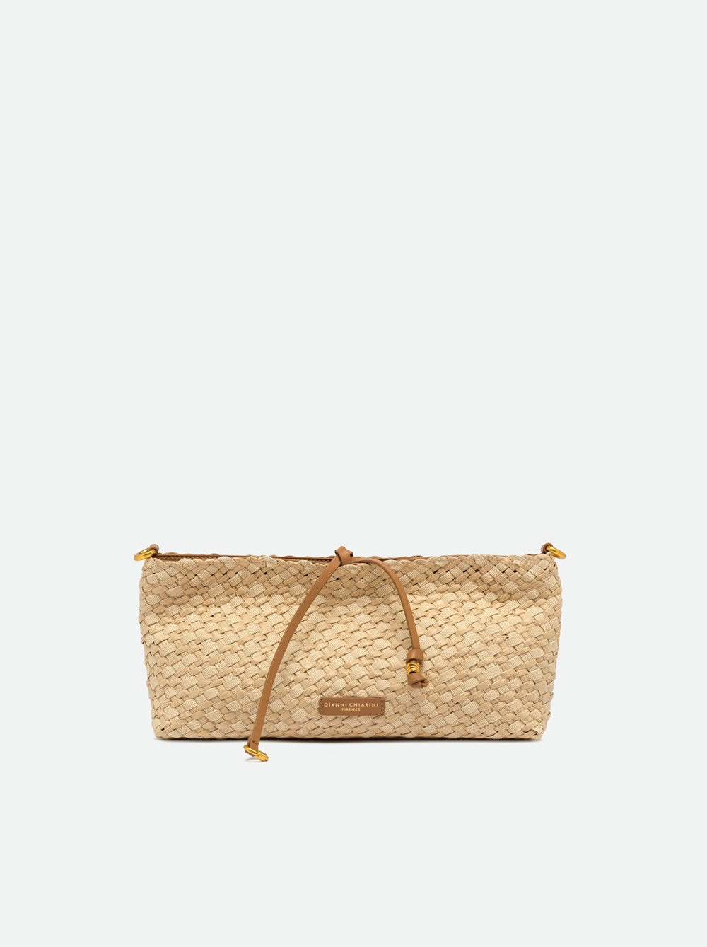 Pochette Gianni Chiarini intrecciata con chiusura a laccio e design compatto