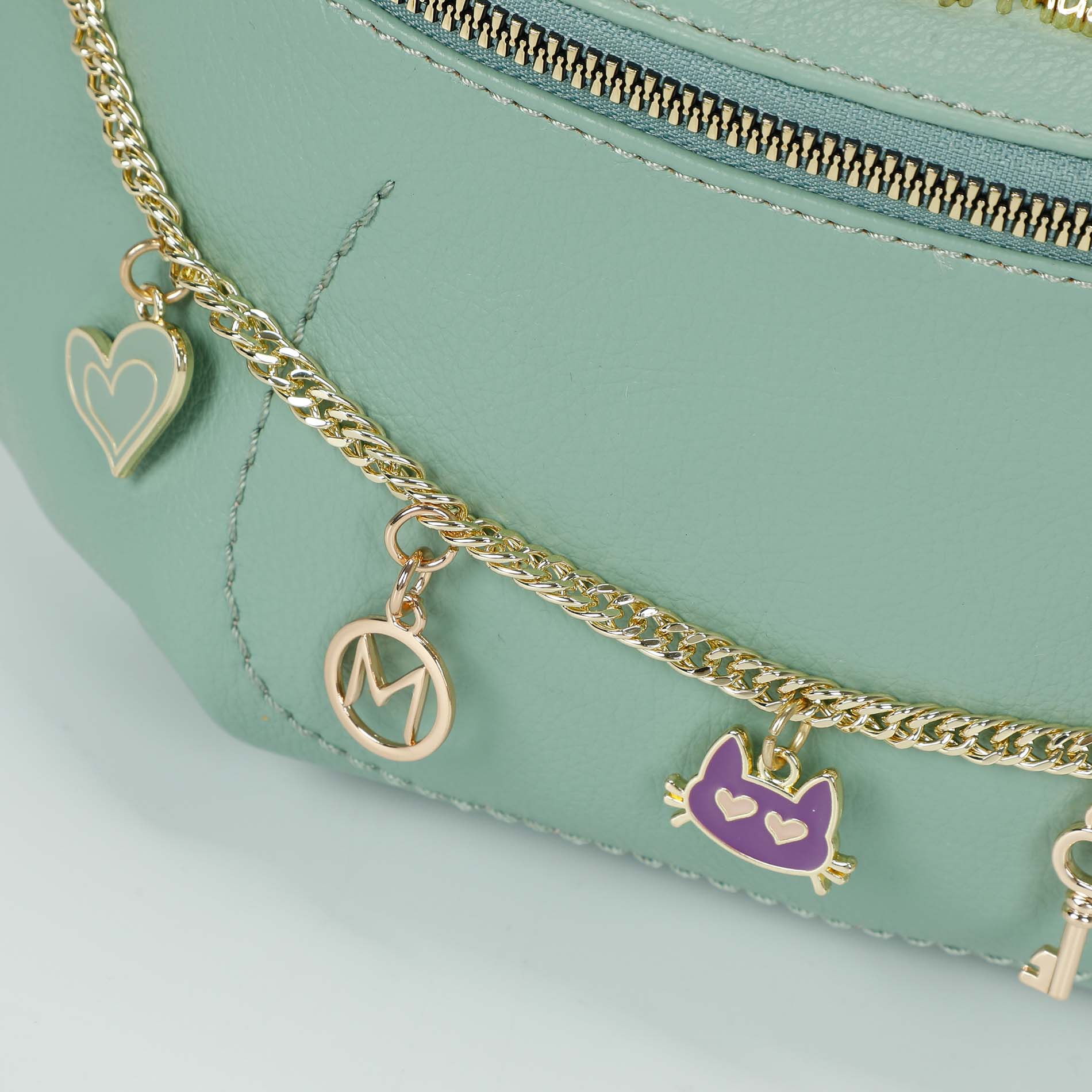 Mimi Mua marsupio con catena decorativa e chiusura zip