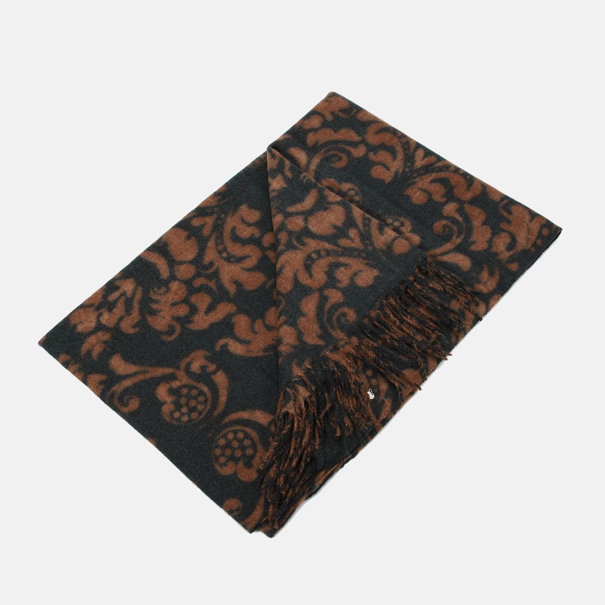 Sciarpa Y Not con frange e motivo barocco