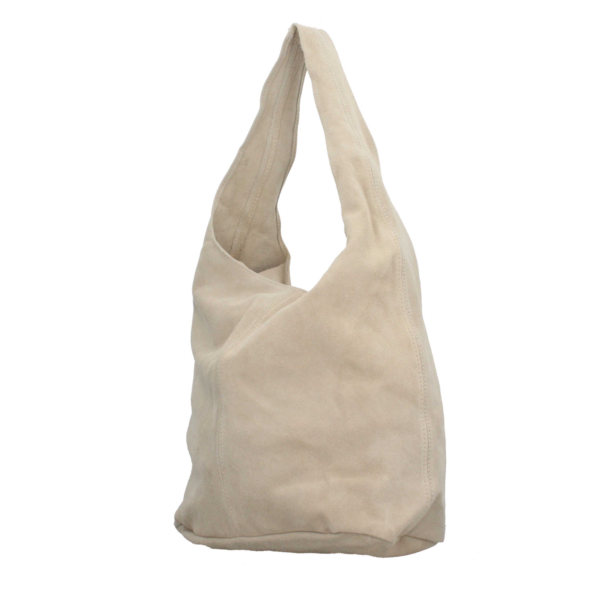 Borsa a spalla in camoscio Made in Italy dal design contemporaneo