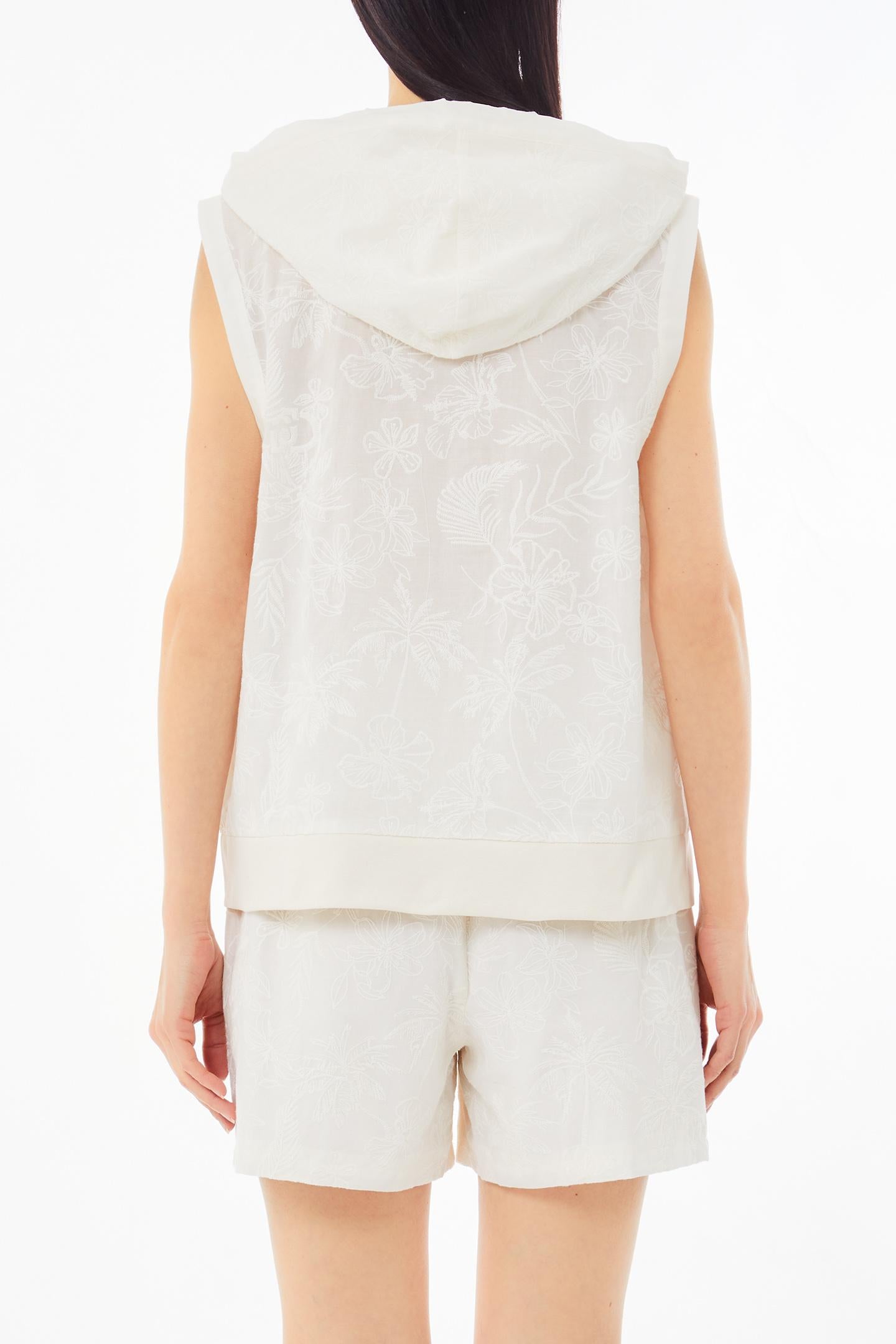Liu Jo gilet con cappuccio e inserti a contrasto Bianco L | Giò Fashion