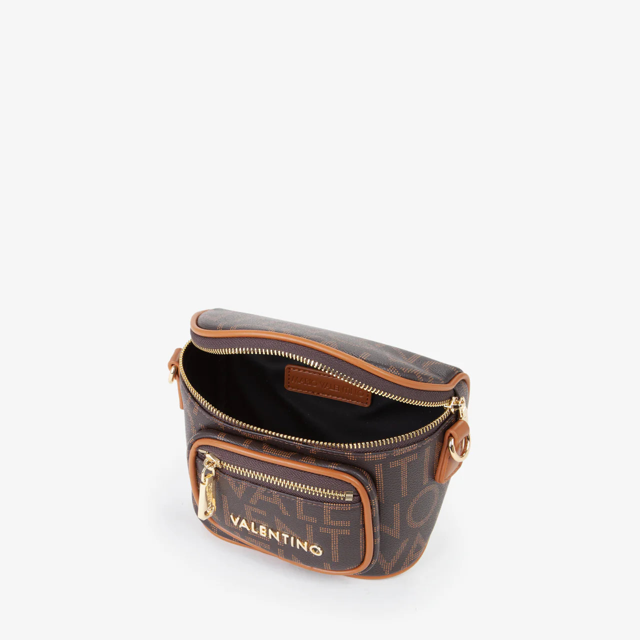 Valentino borsa a tracolla logata con tasca frontale Marrone TU | Giò Fashion