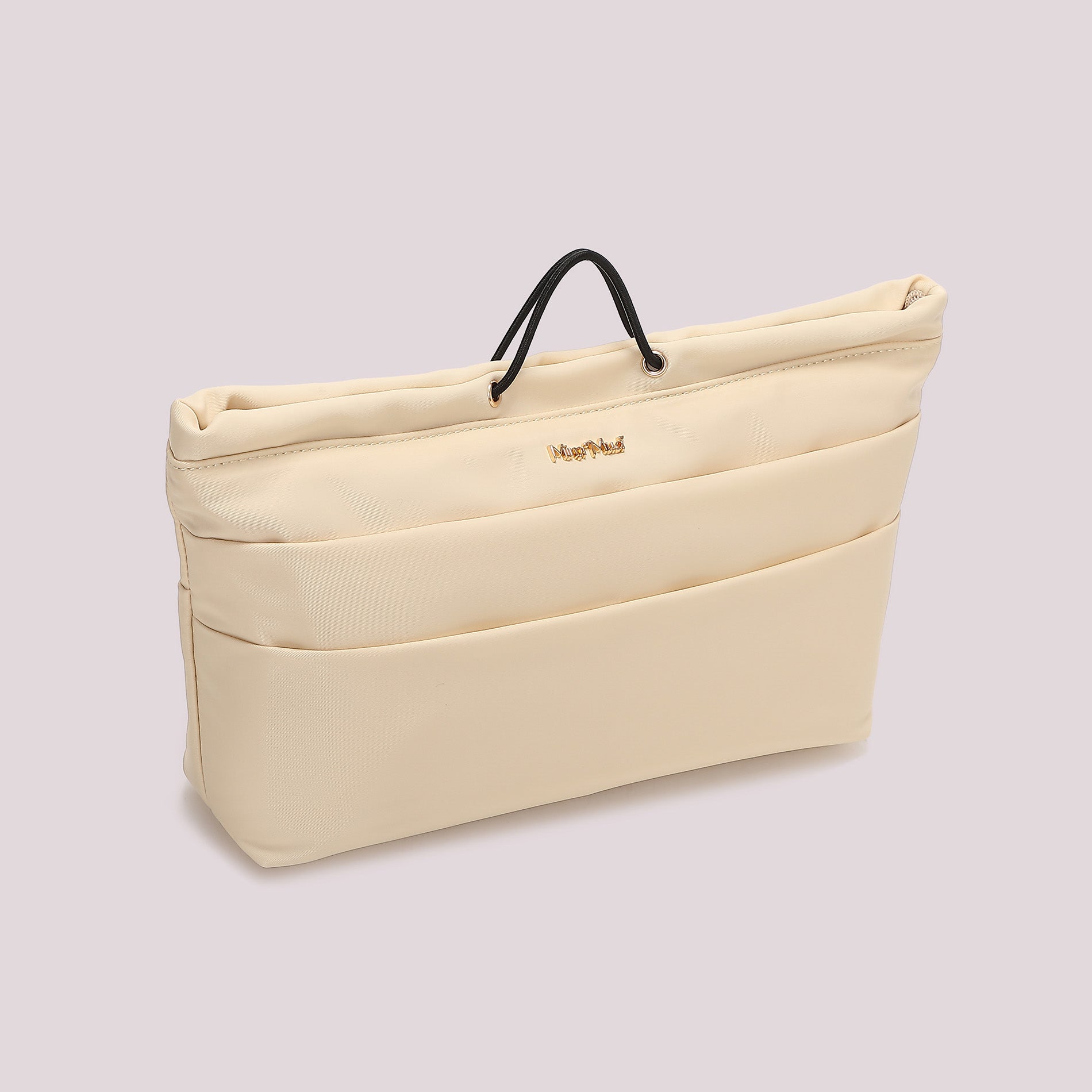 Mimi Mua borsa shopper imbottita donna con manici corti PANNA TU | Giò Fashion