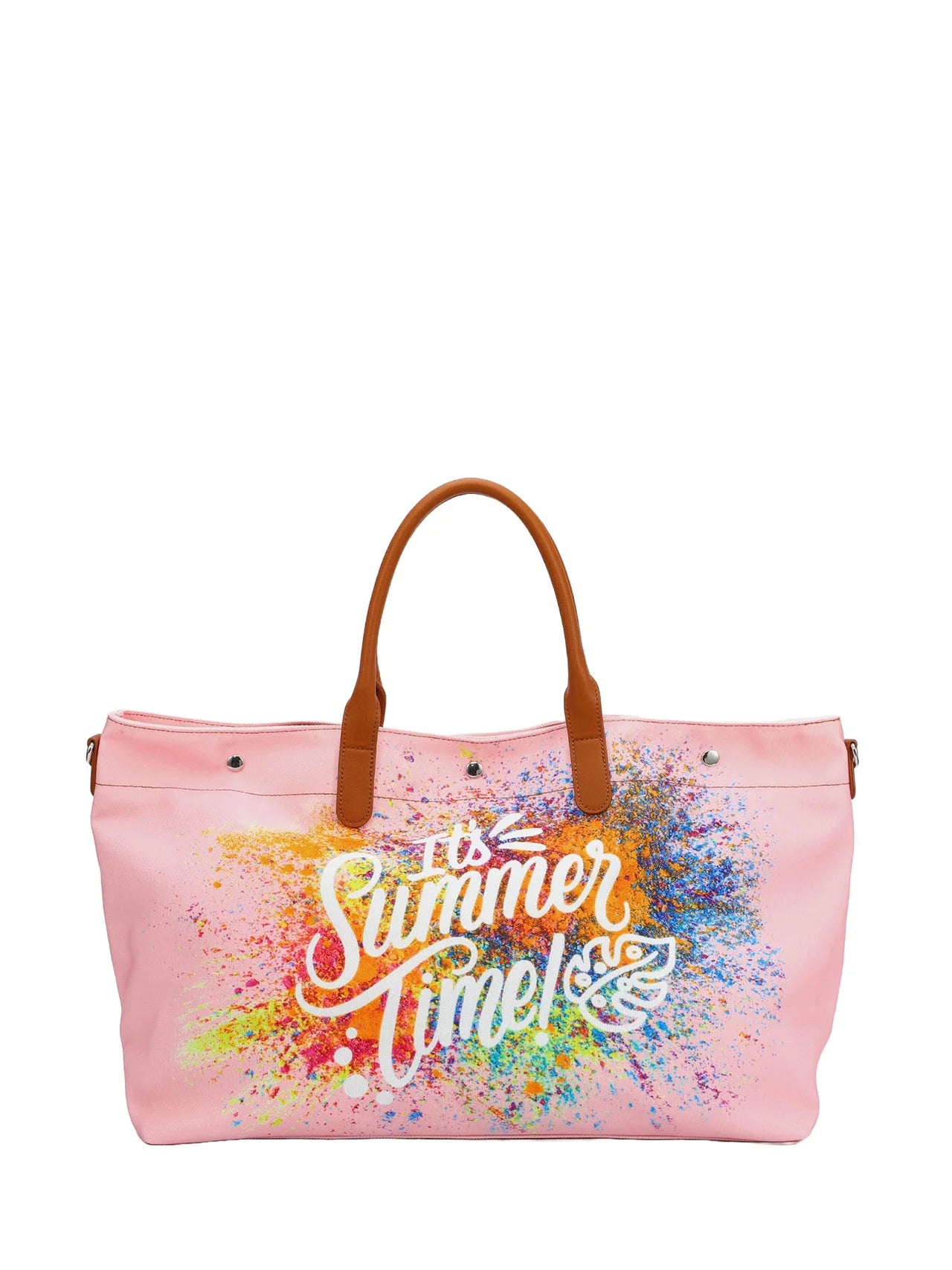 Borsa mare Ynot in tessuto con stampa estiva e tracolla rimovibile