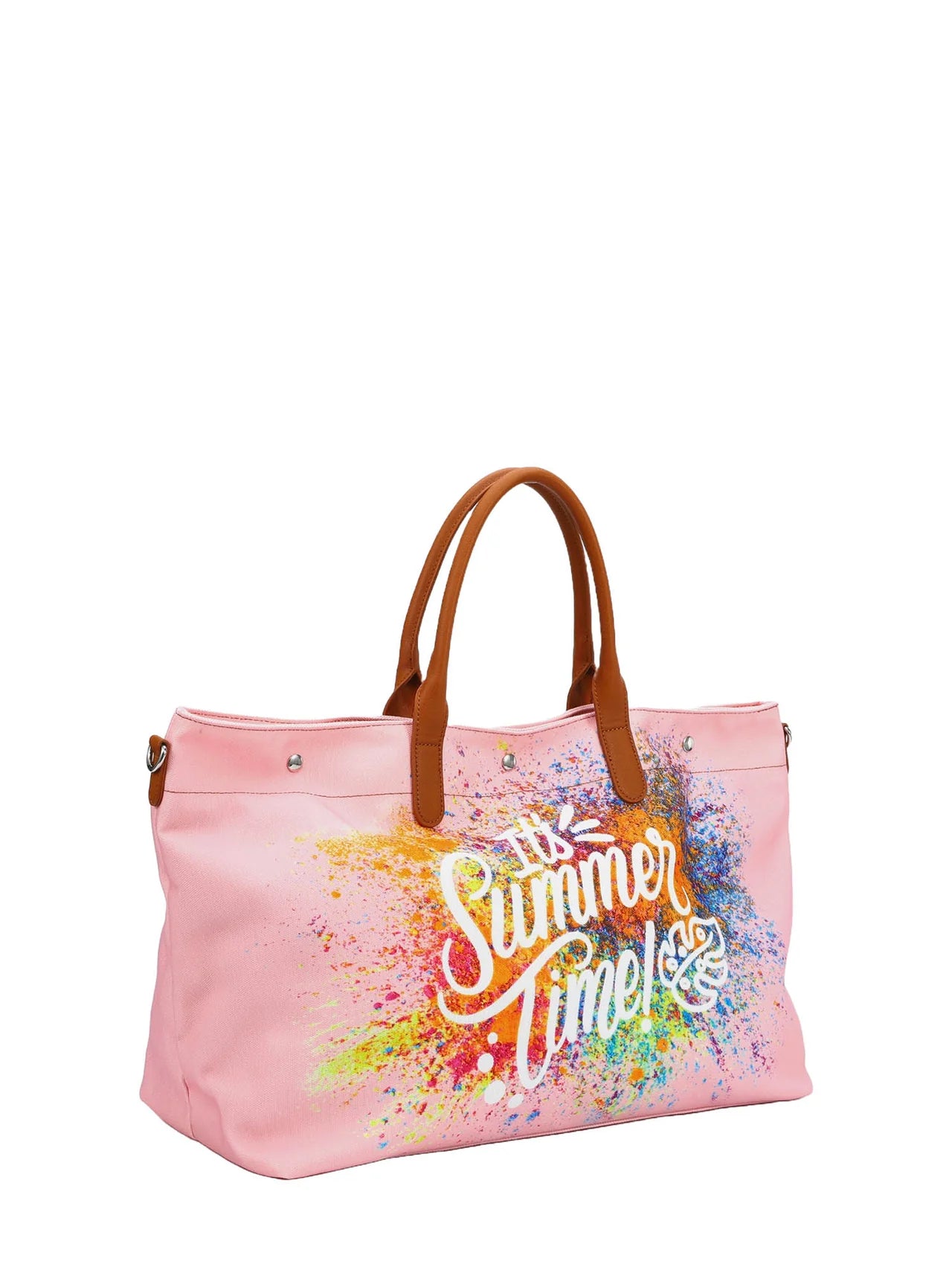 Borsa mare Ynot in tessuto con stampa estiva e tracolla rimovibile