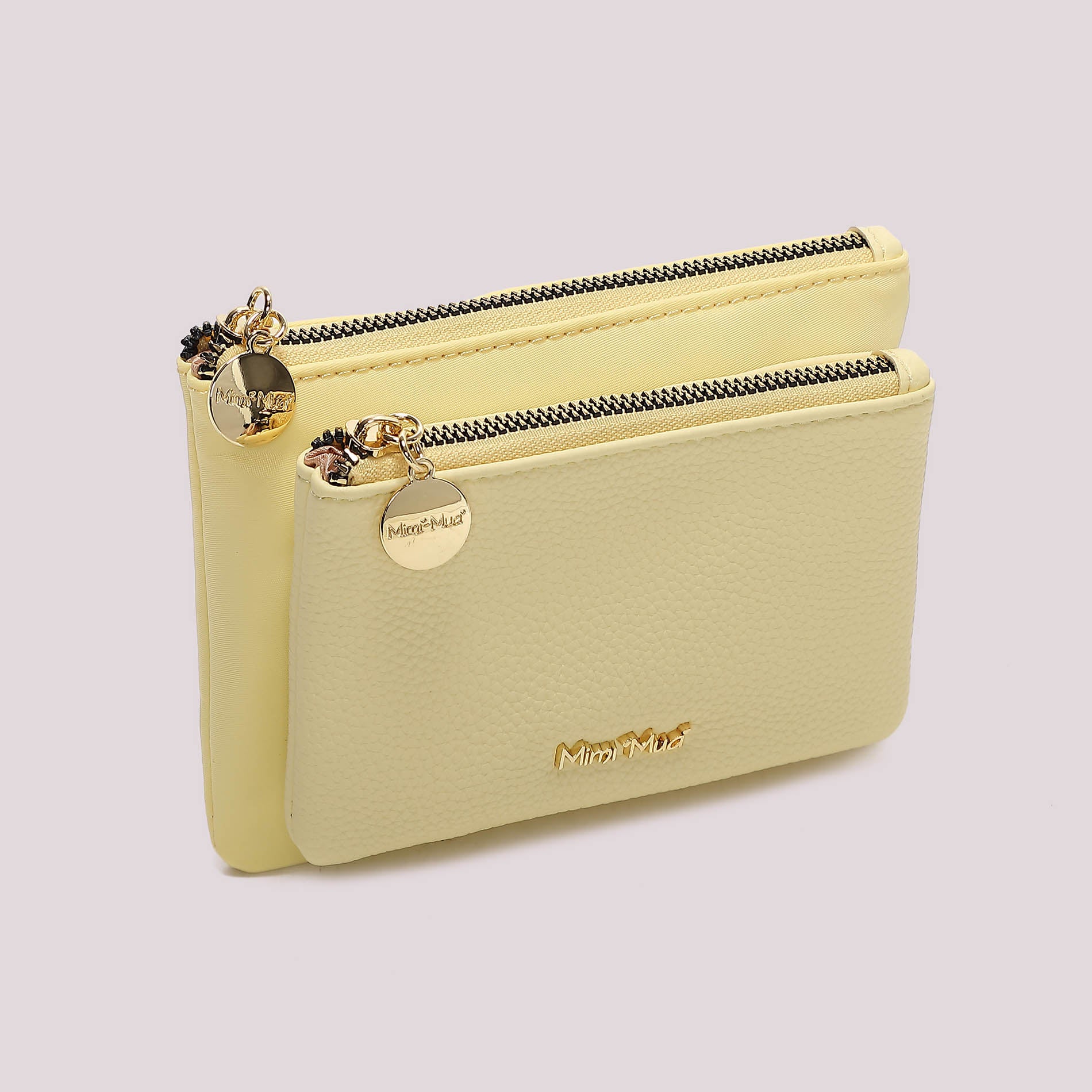 Mimi Mua pochette organizer donna con doppio scomparto GIALLO CHIARO TU | Giò Fashion