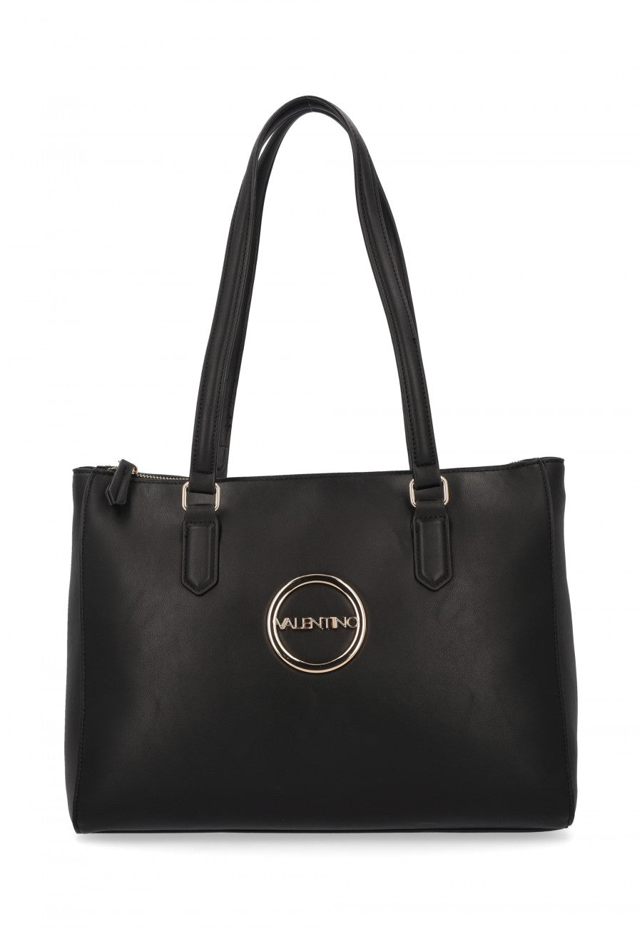 Borsa shopper Valentino con logo rotondo frontale