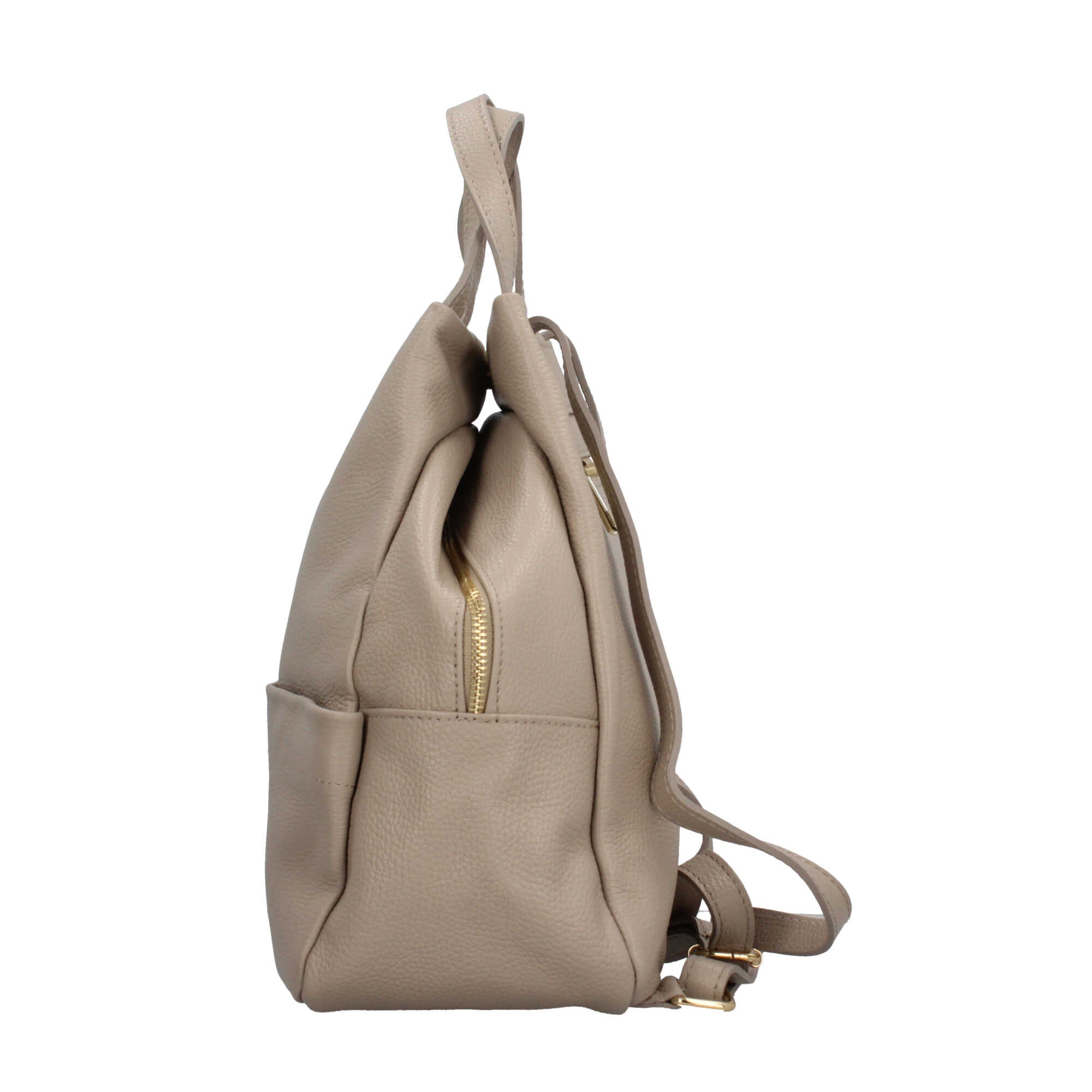 Zaino in pelle con chiusura zip Mde In Italy