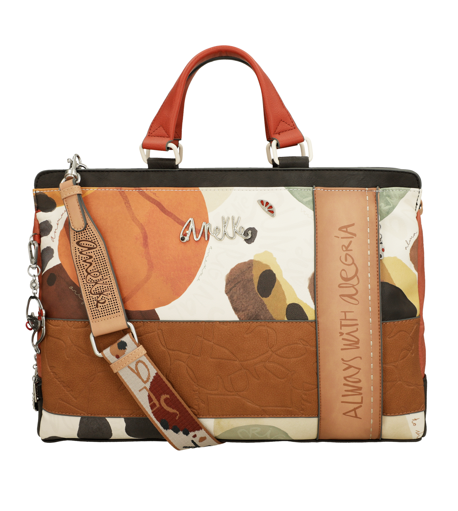 Cartella porta PC Anekke con design artistico e tracolla regolabile Arancione TU | Giò Fashion